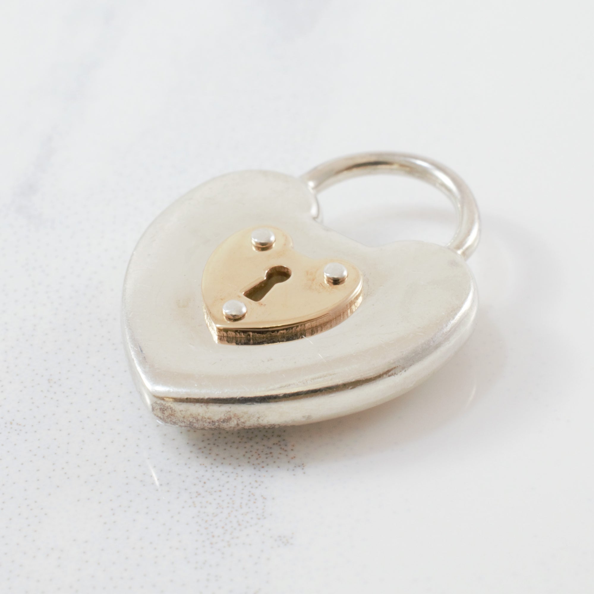 'Tiffany & Co.' Two Tone Heart Lock Pendant