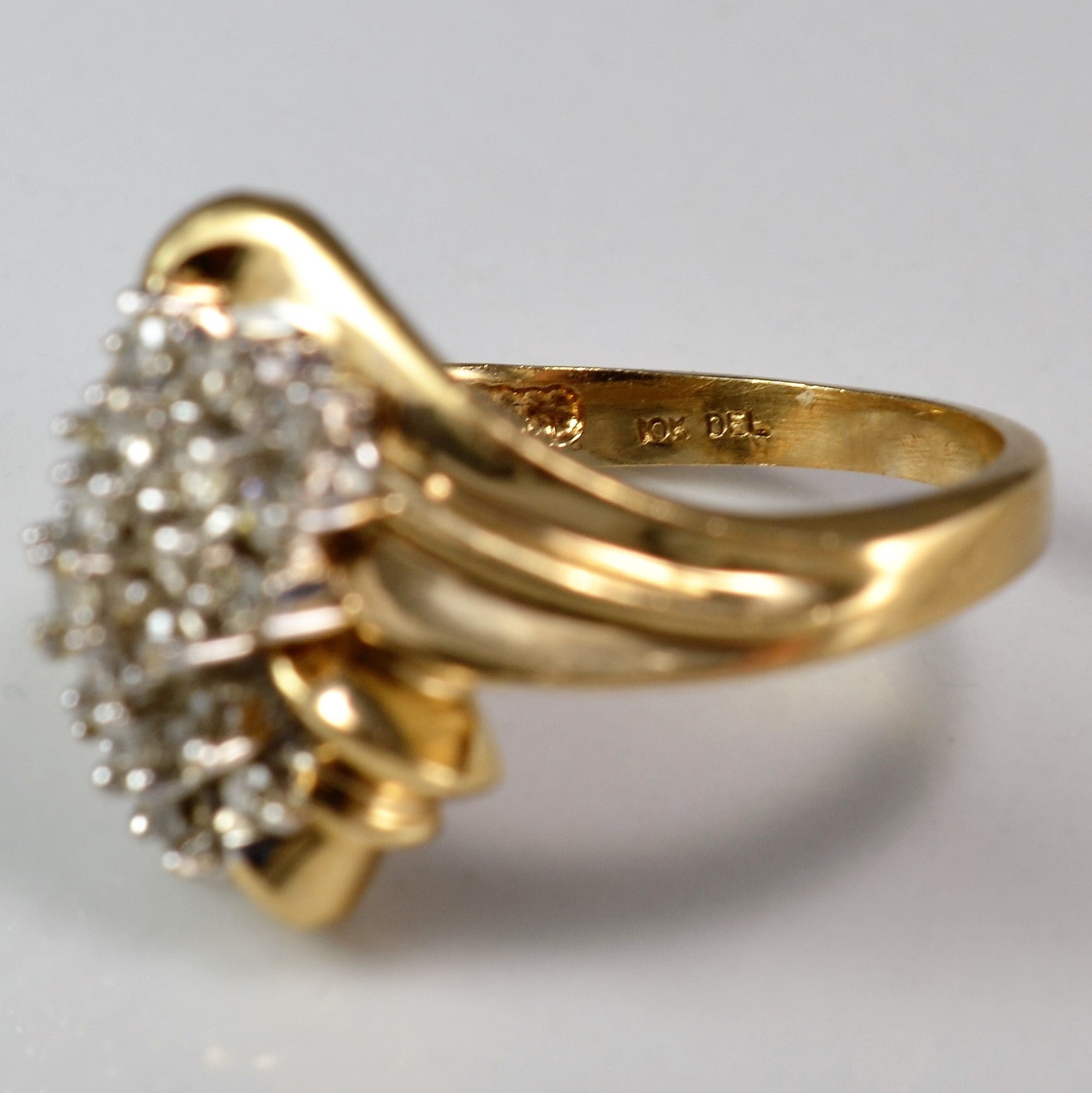 Twisted Offset Cluster Ring | 0.45 ctw, SZ 6.75 |