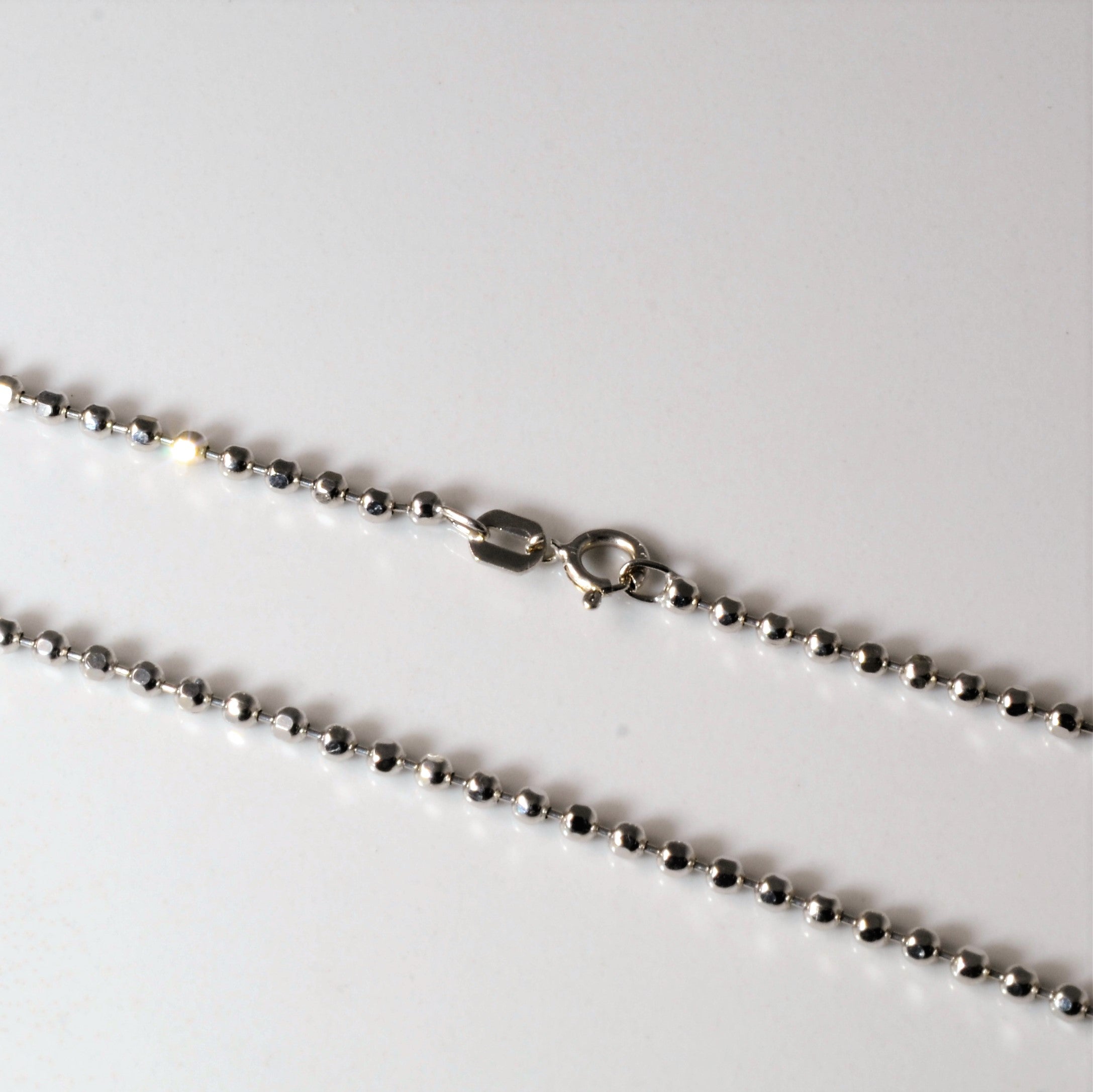 14k White Gold Bead Chain | 16" |