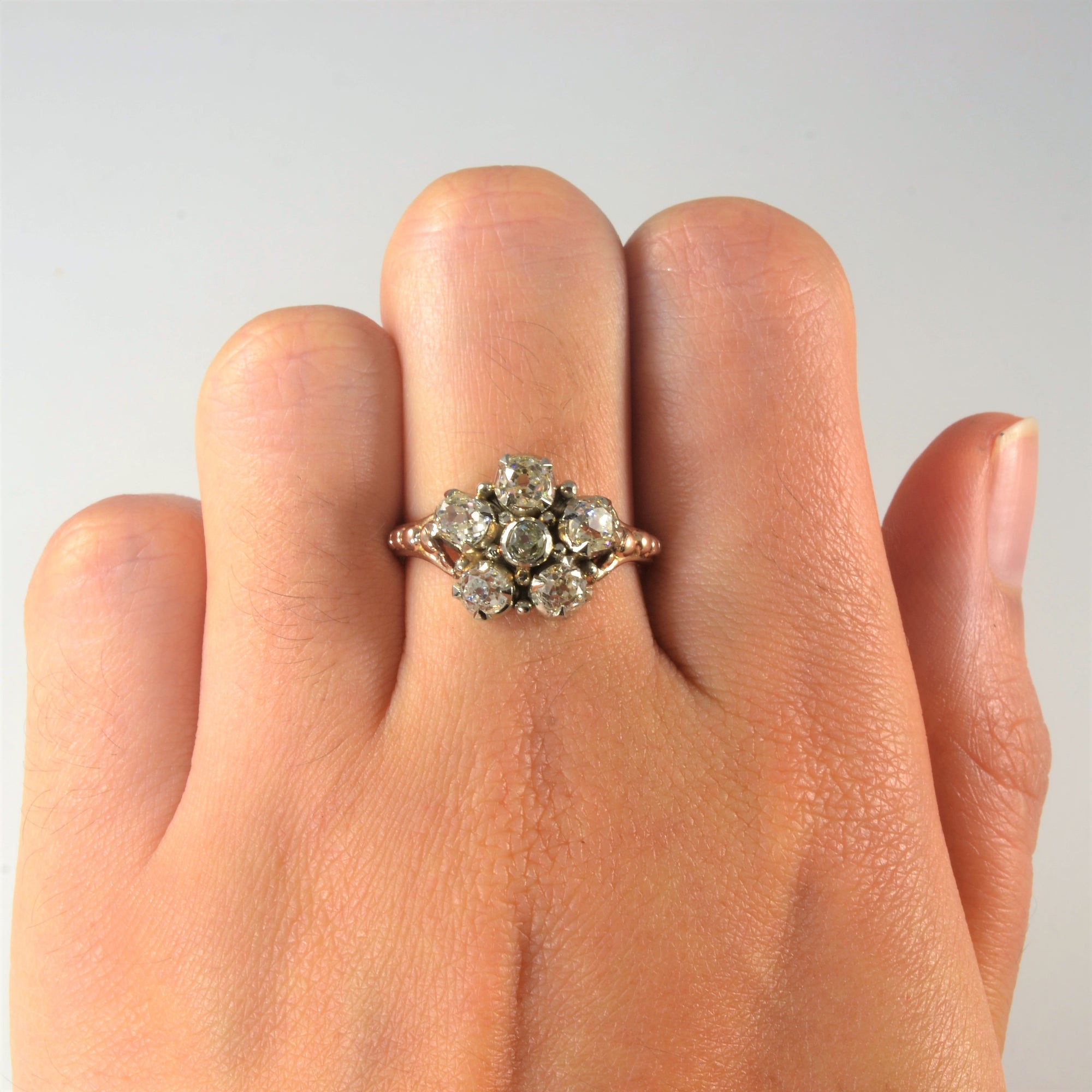 Early Victorian Diamond Cluster Ring | 1.35ctw | SZ 7 |