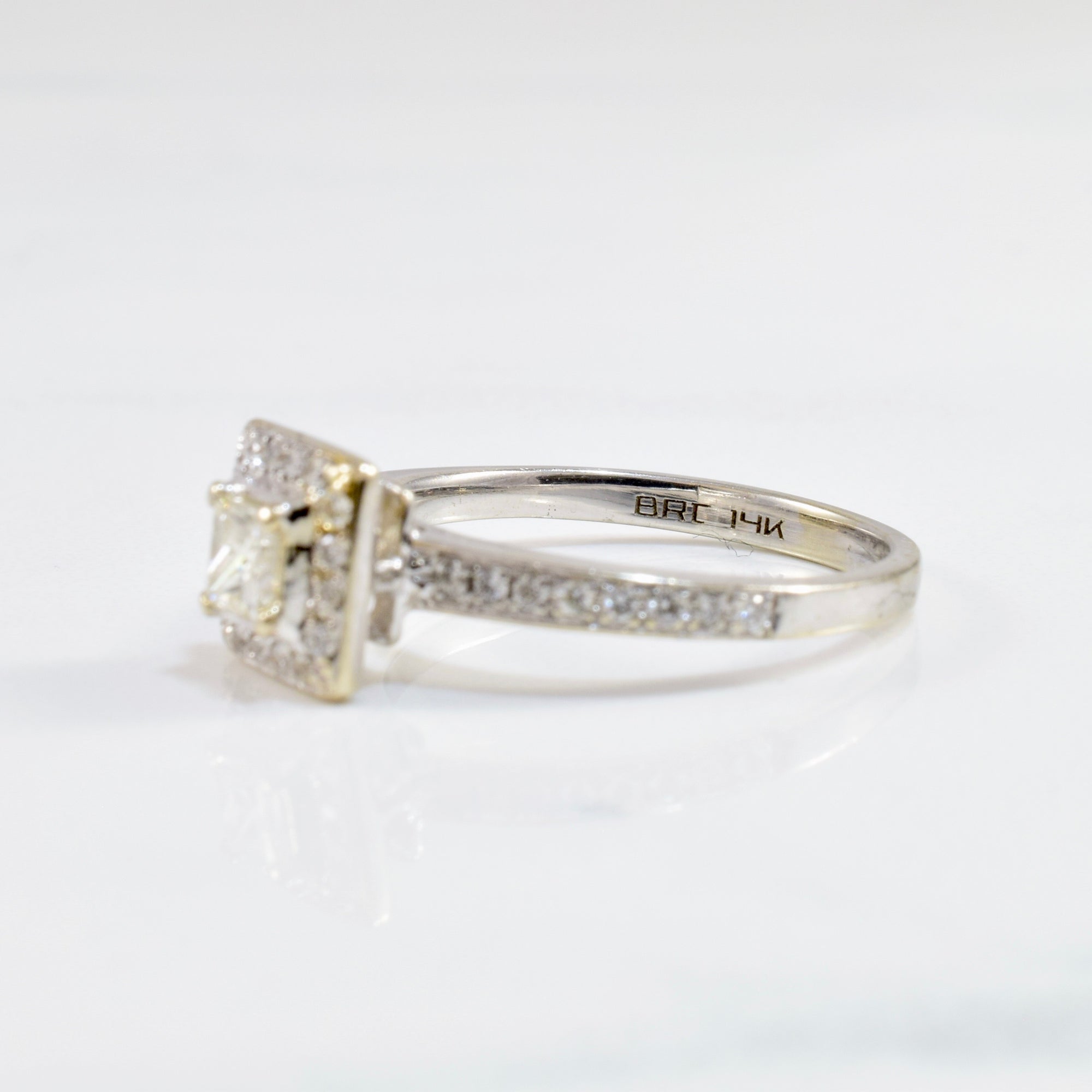 Princess Diamond Halo Engagement Ring | 0.32 ctw SZ 5.5 |