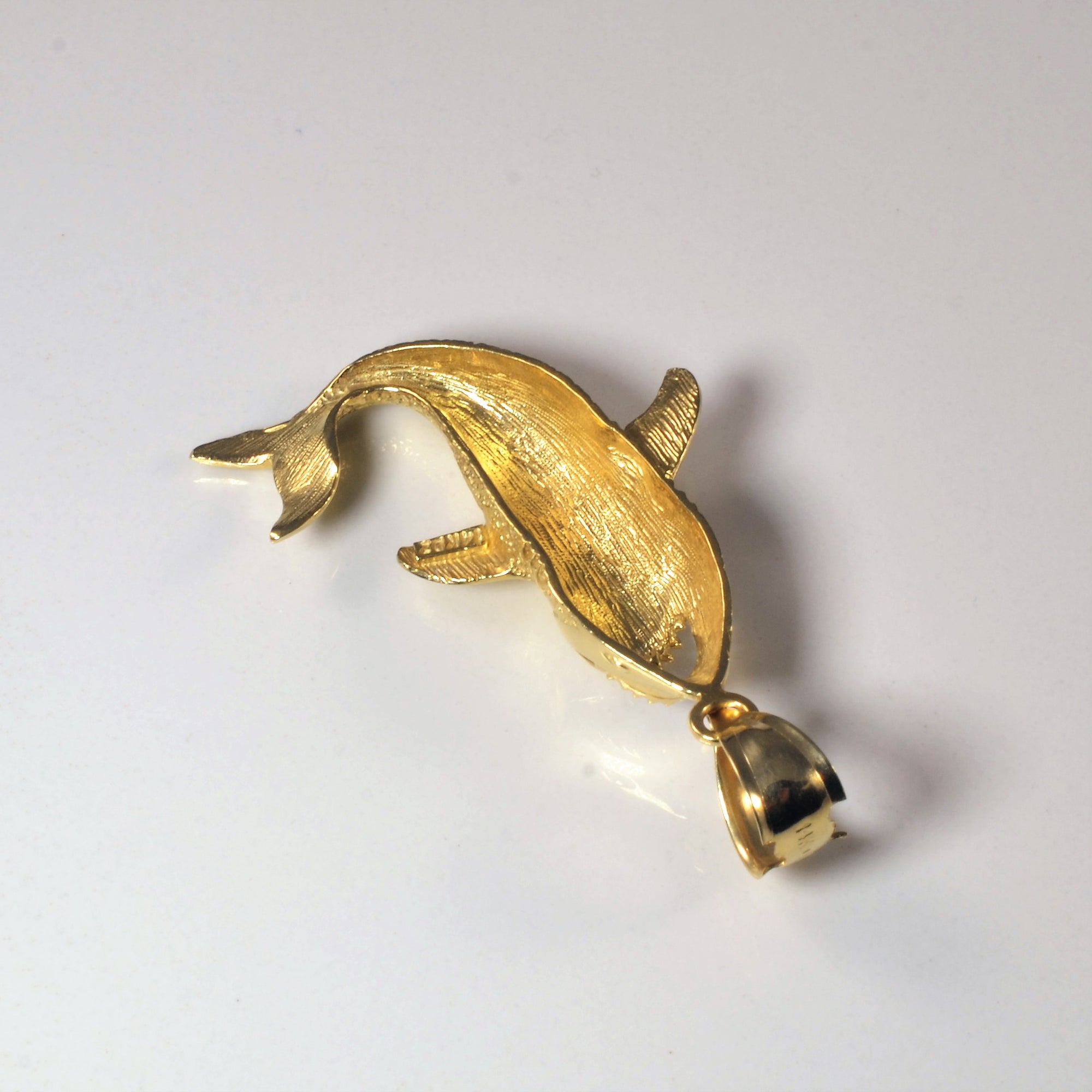 Yellow Gold Shark Pendant |