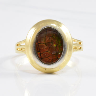Bezel Set Ammolite Ring | 1.00ct | SZ 6.5 |