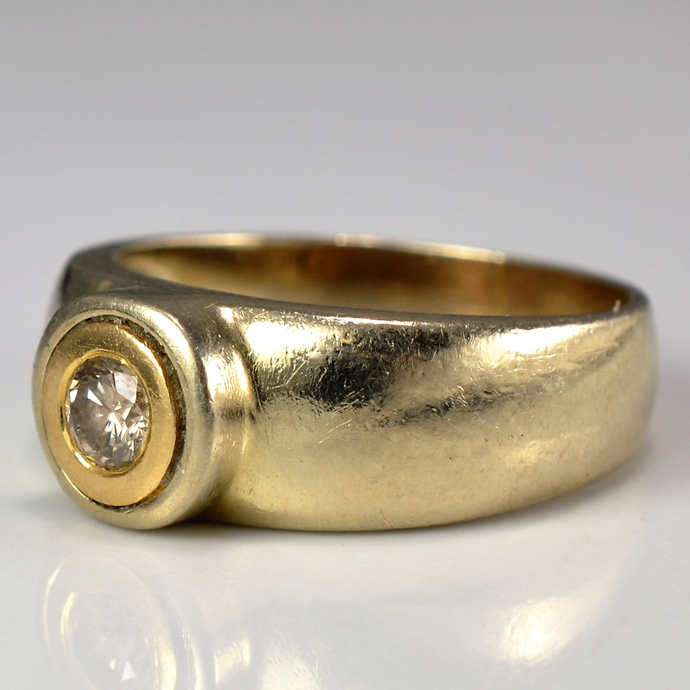 Bezel Set Champagne Diamond Ring | 0.17ct | SZ 5.75 |