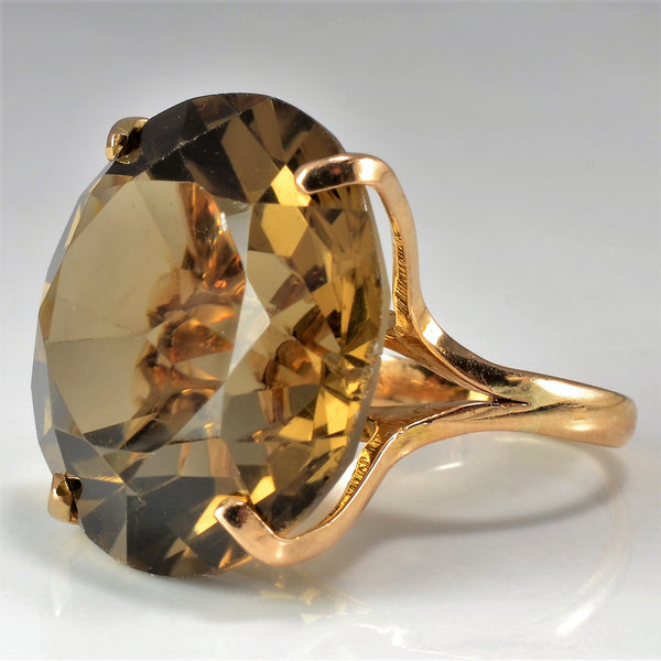 Smoky Quartz Gold Fashion Ring | 30.00ct | SZ 5 |