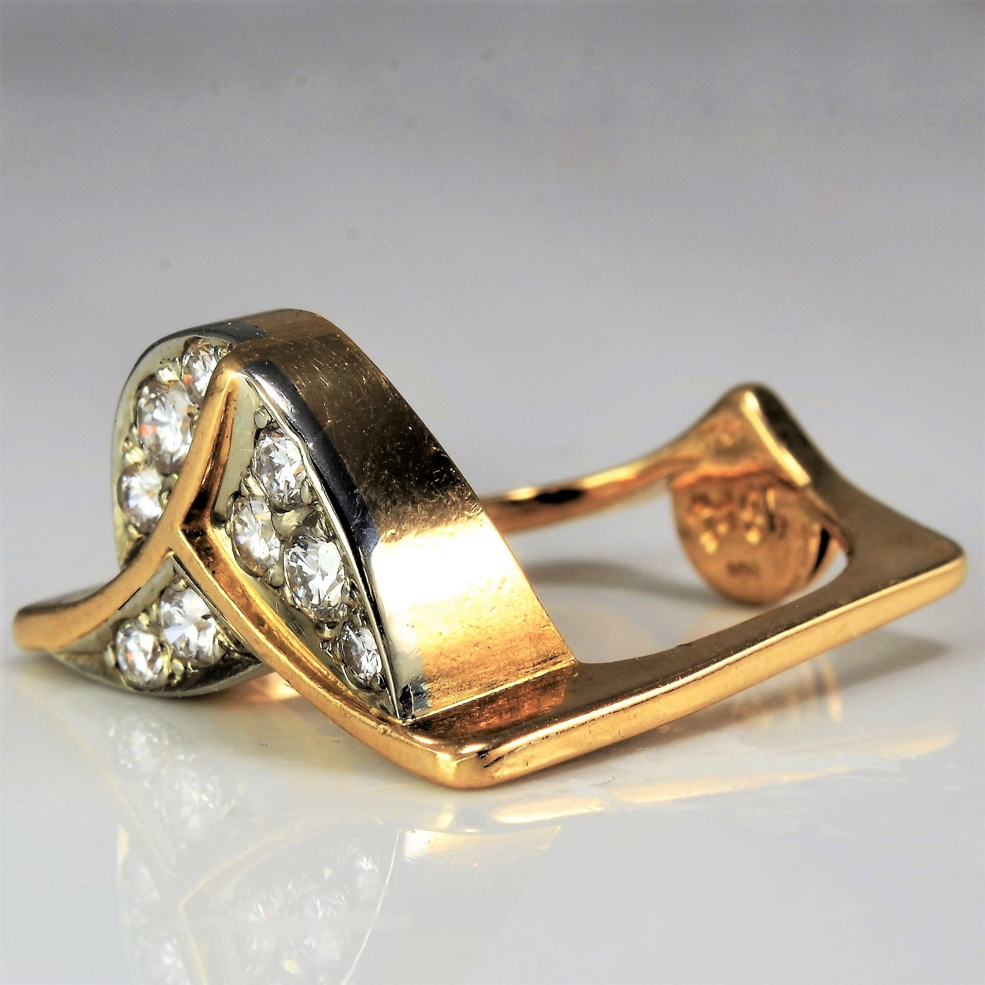 Abstract Flat Band Diamond Ring | 0.35 ctw, SZ 3.75 |