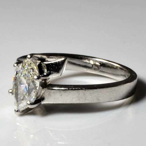 Platinum Marquise Diamond Bypass Ring | 1.03ct | SZ 6 |