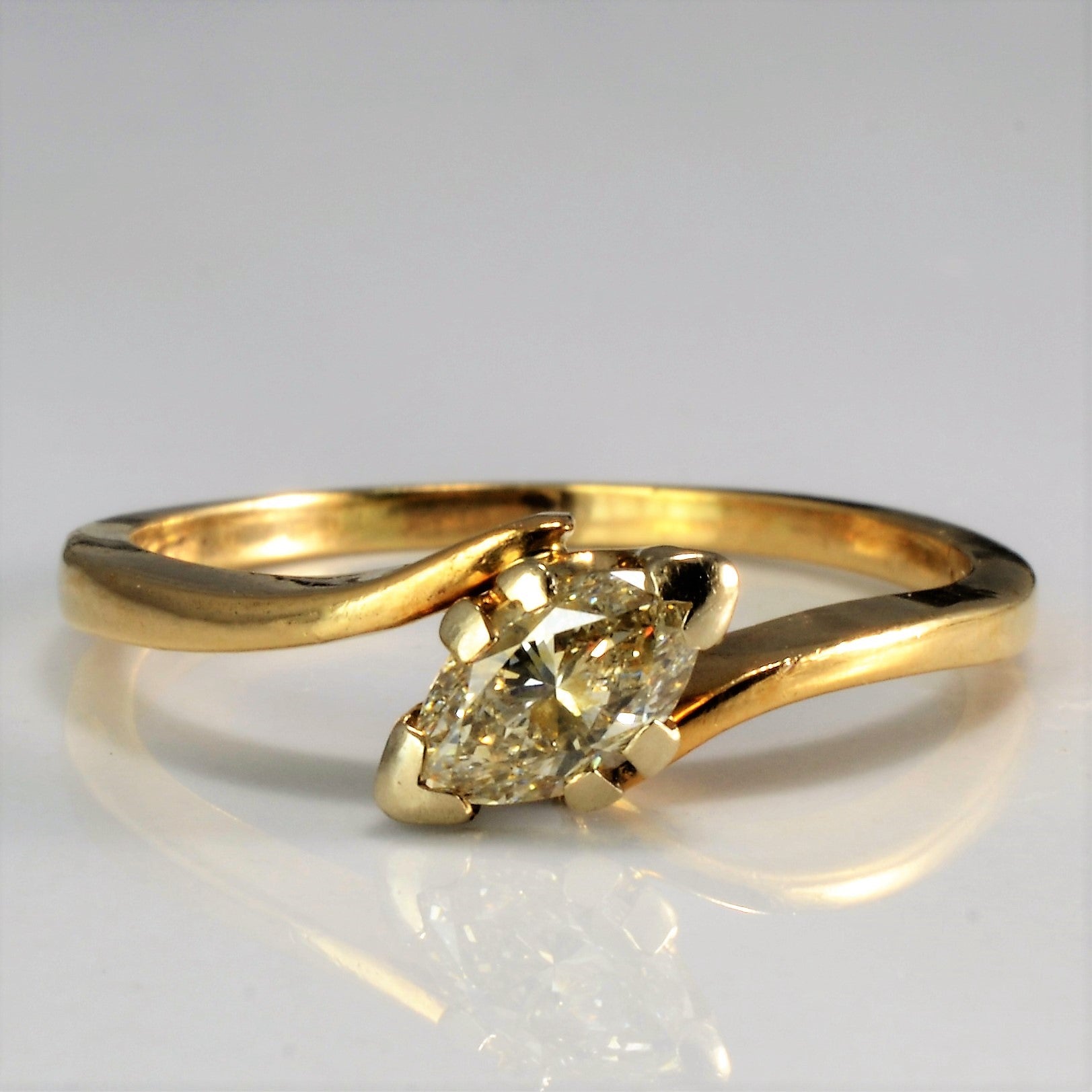 Bypass Solitaire Marquise Diamond Ring | 0.40 ctw, SZ 7.75 |