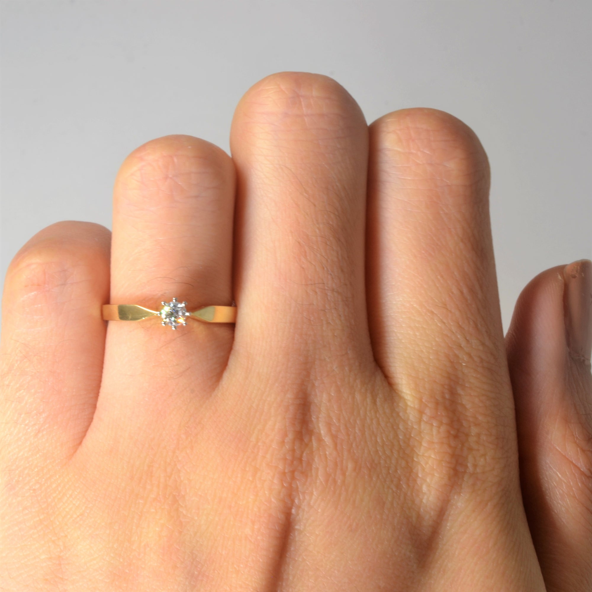Six Prong Diamond Promise Ring | 0.14ct | SZ 5 |