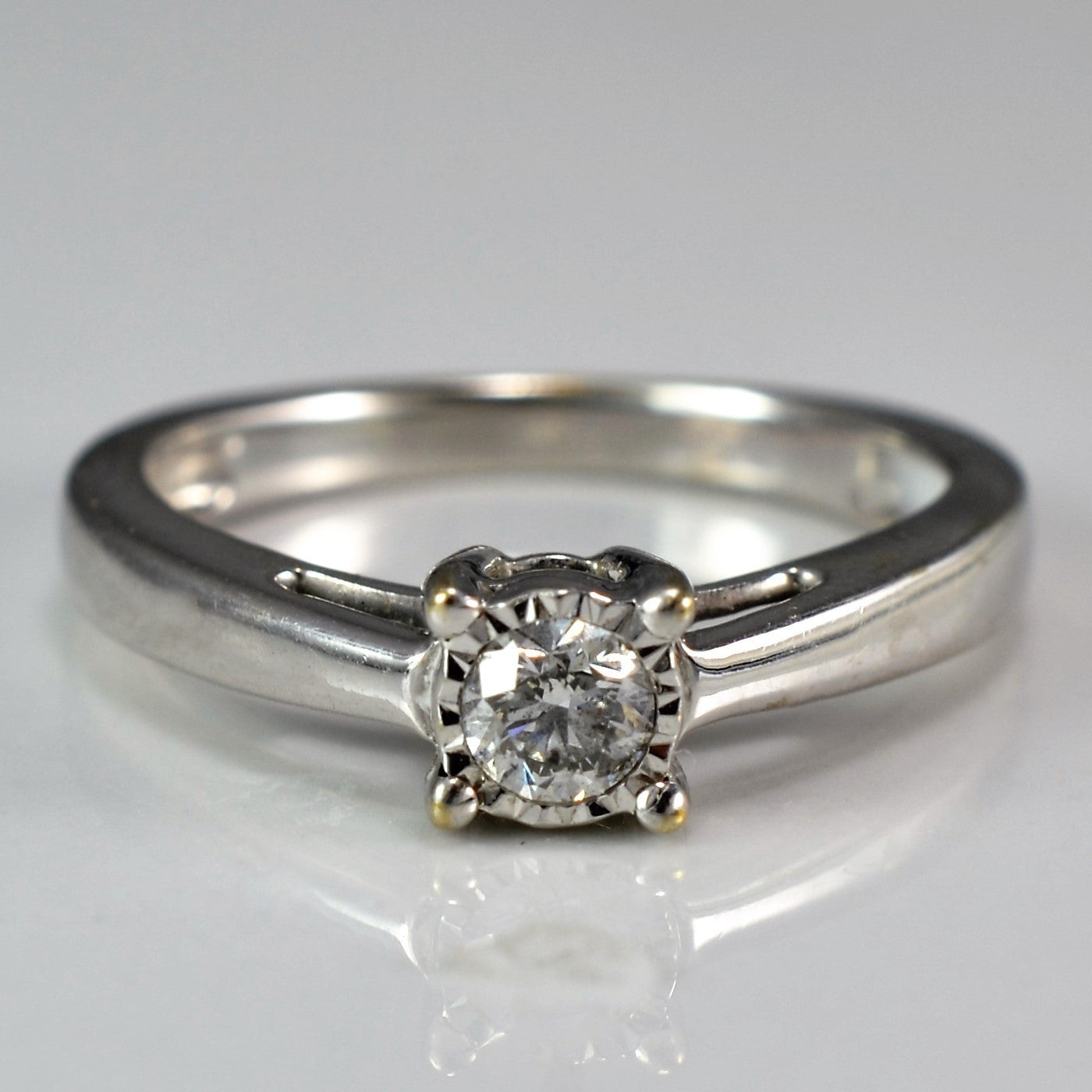 Illusion Bezel Set Solitaire Diamond Ring | 0.11 ct, SZ 4 |