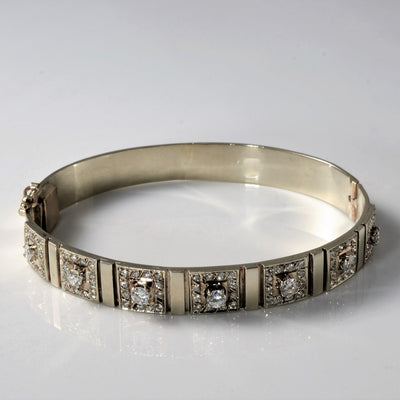 Hinged Diamond Grid Bangle | 1.19ctw | 7