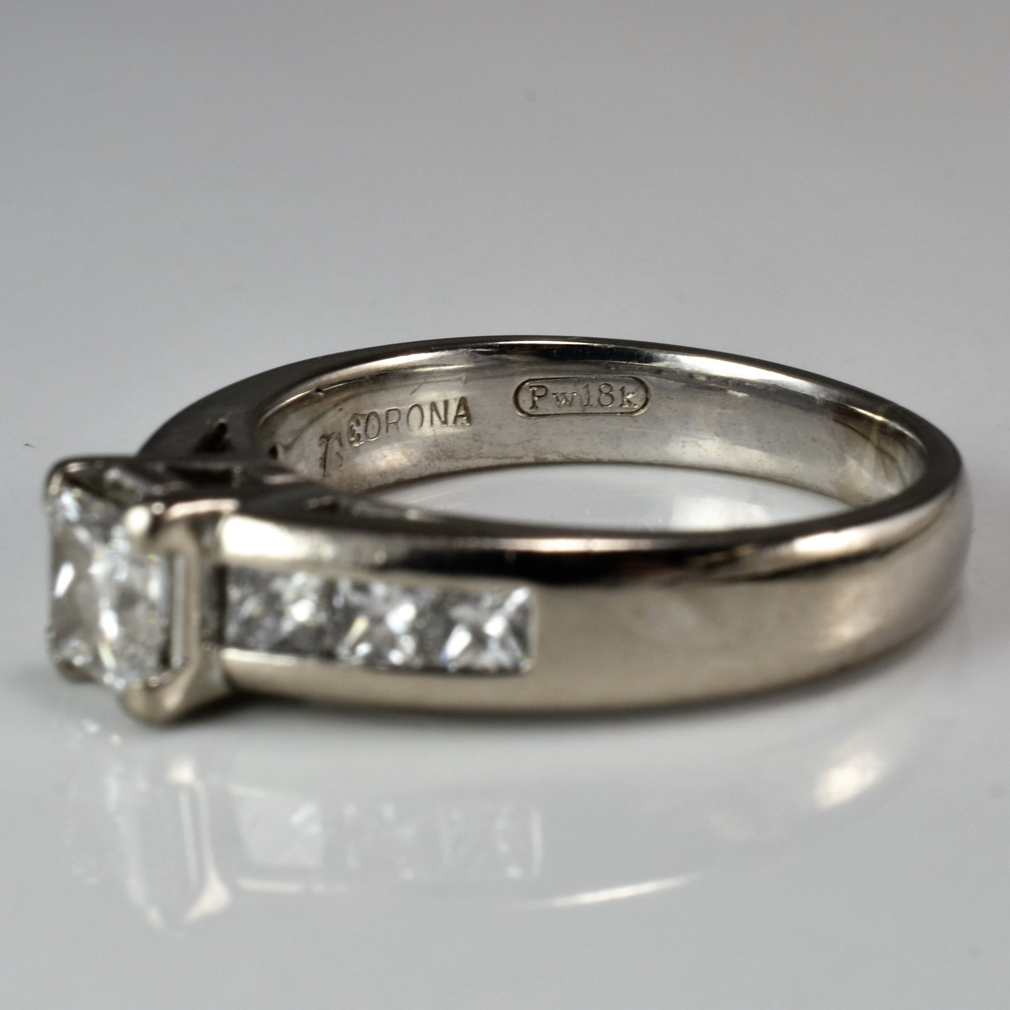 Wide Band Princess Cut Engagement Ring | 1.02 ctw, SZ 6 |