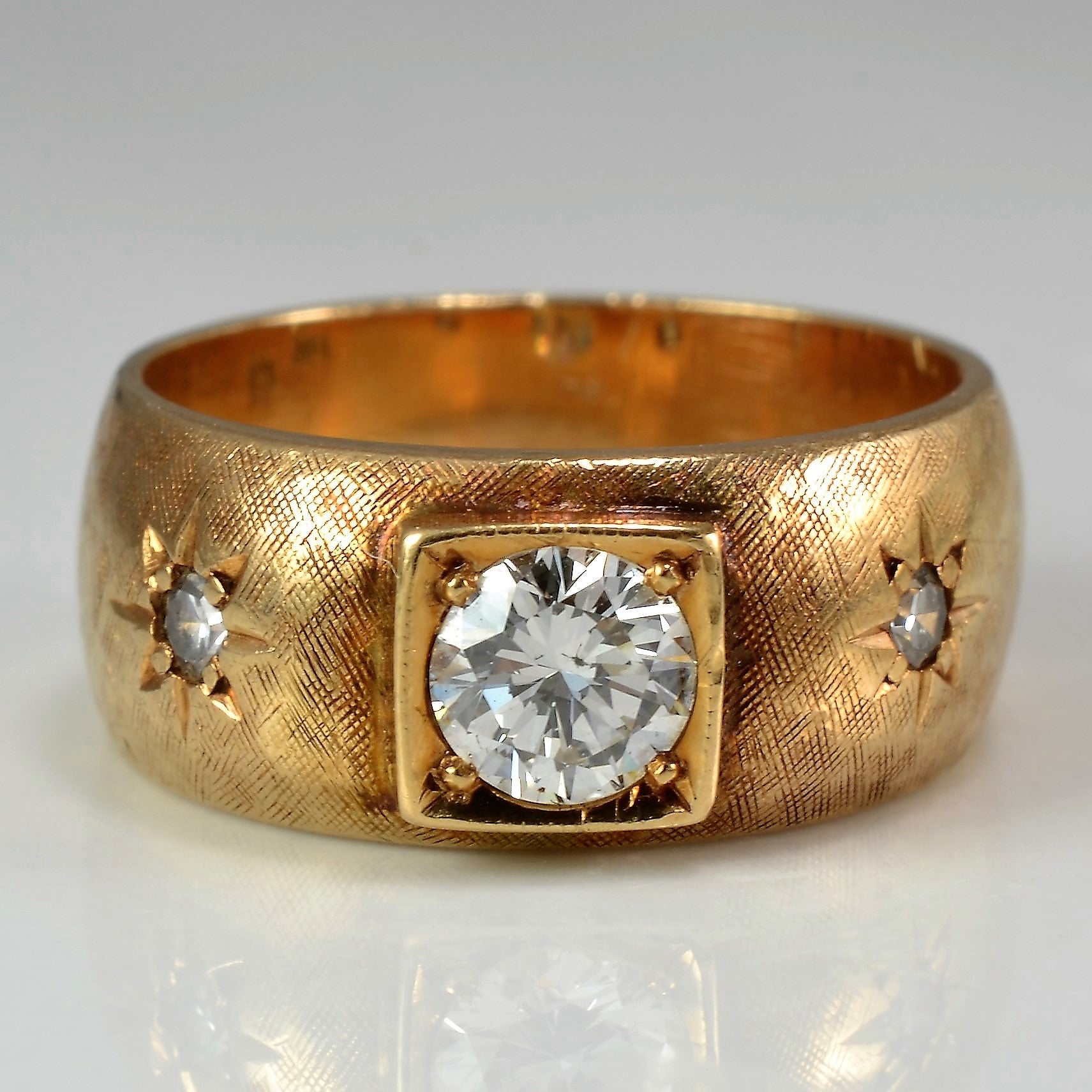 Vintage Wide Band Engagement Ring | 0.41 ctw, SZ 4.75 |