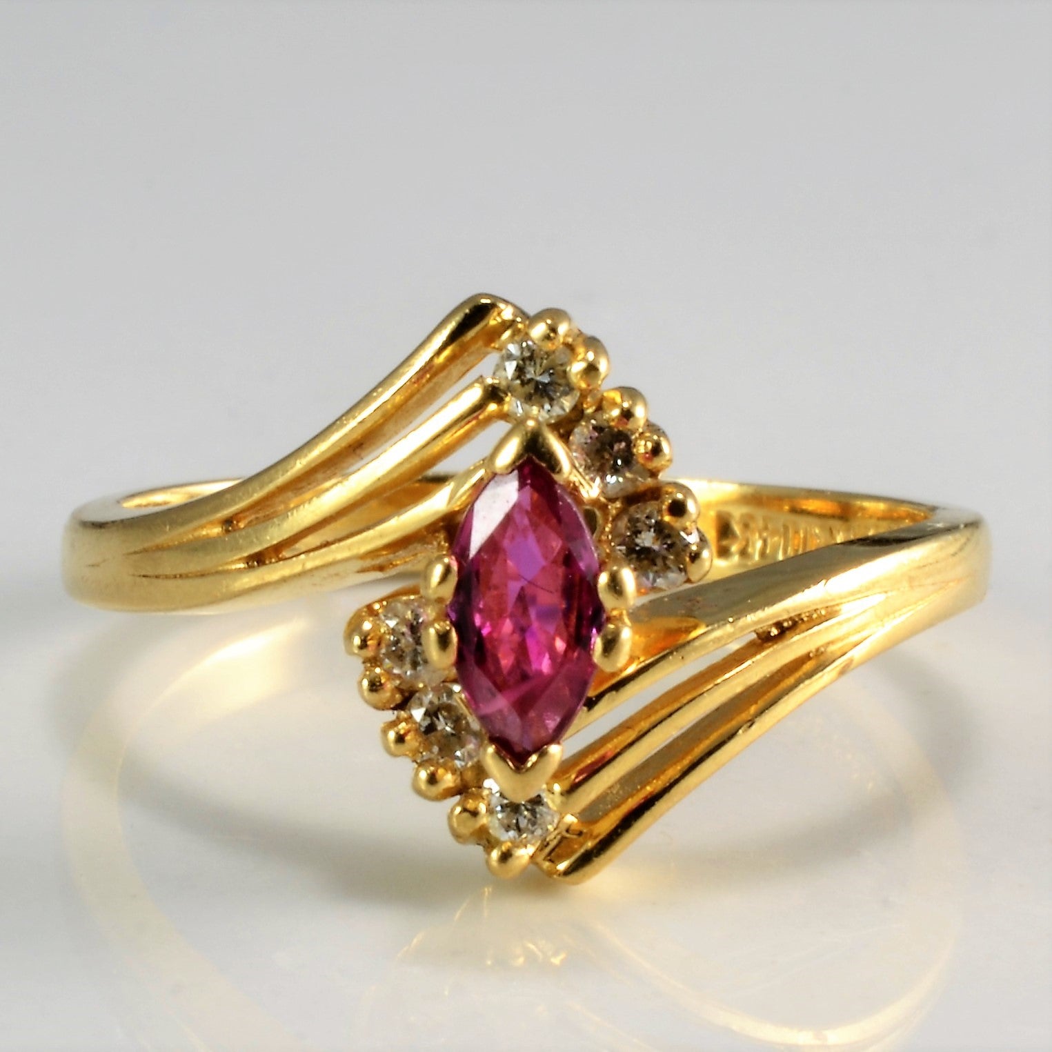 Bypass Pink Sapphire & Diamond Ring | 0.12 ctw, SZ 6.5 |