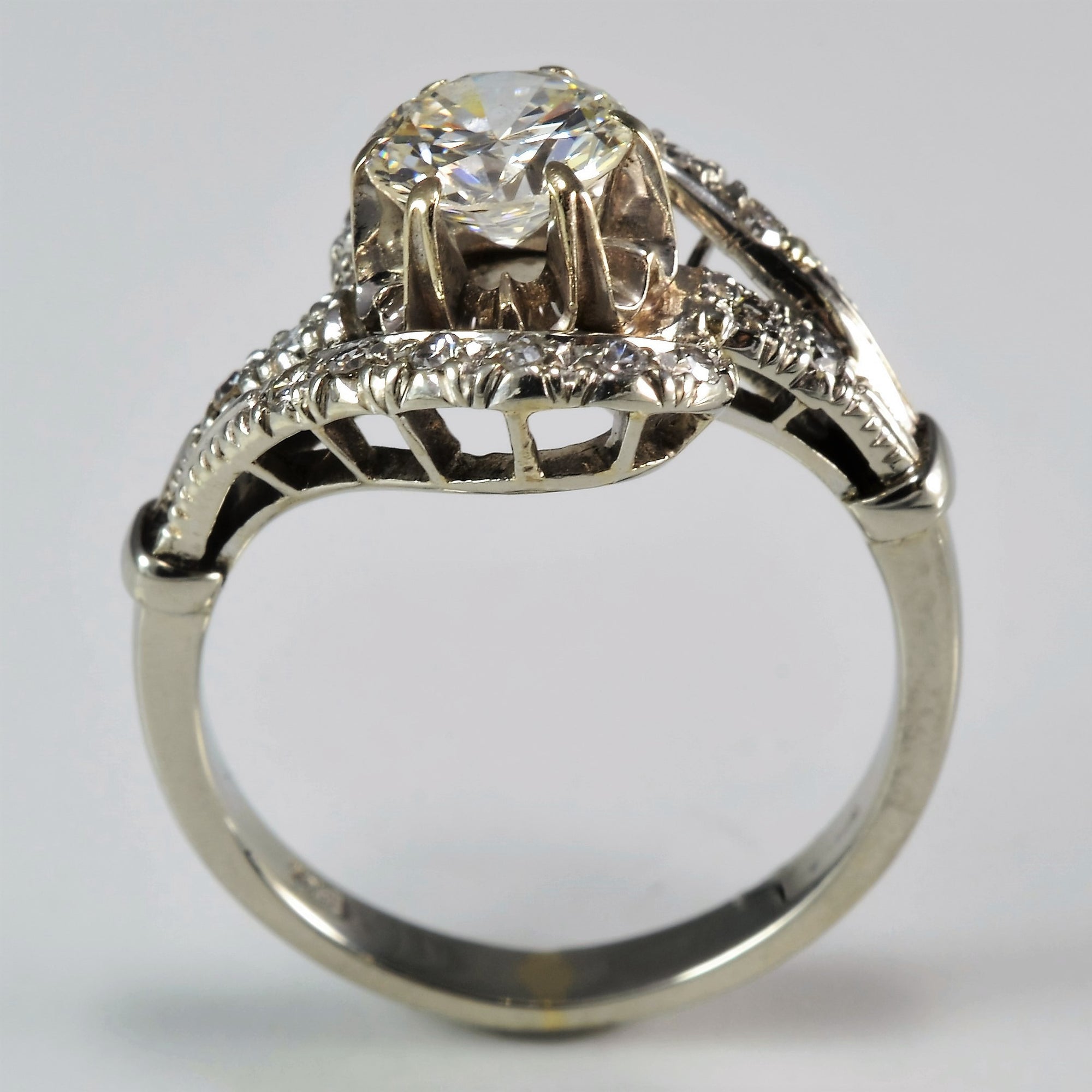 single cut vintage engagement ring, antique ornate ring