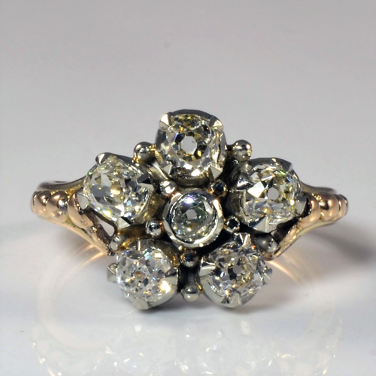 Early Victorian Diamond Cluster Ring | 1.35ctw | SZ 7 |