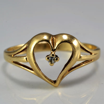 Cut-out Diamond Heart Ring | SZ 6.25 |