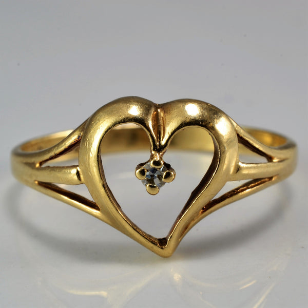 Split Shank Diamond Heart Ring | SZ 6.25 |