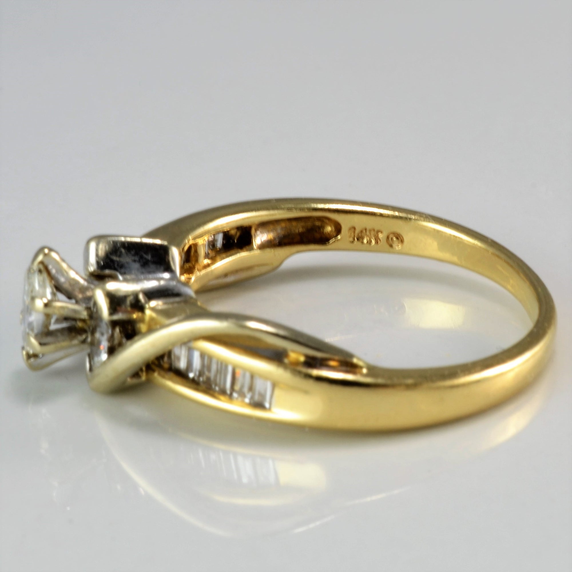 Bypass Three Stone Marquise Diamond Engagement Ring | 0.40 ctw, SZ 7 |