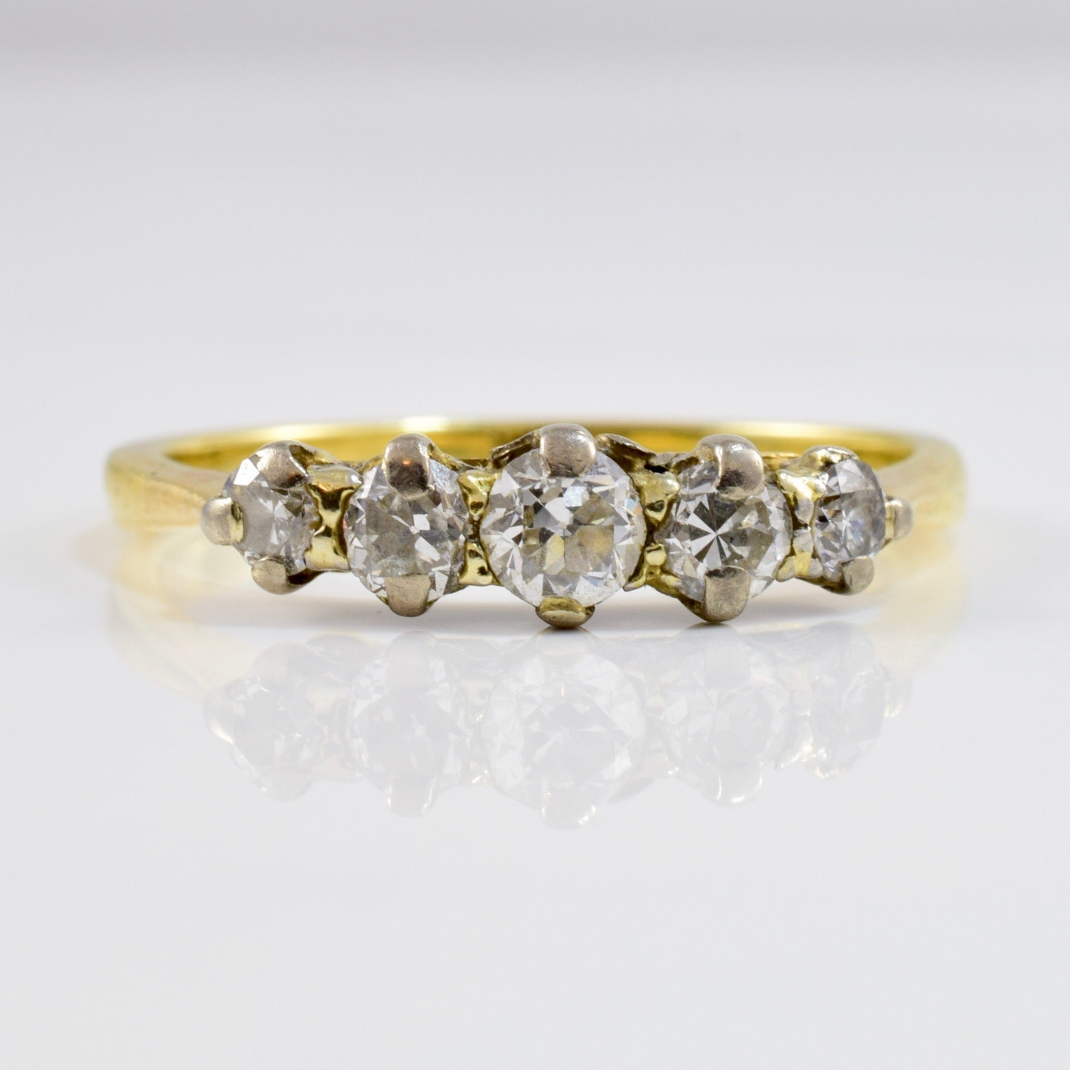 1940s Five Stone Diamond Ring | 0.50ctw | SZ 6.5 |