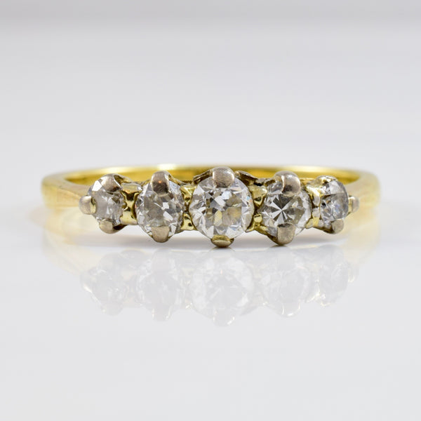 1940s Five Stone Diamond Ring | 0.50ctw | SZ 8.75 |