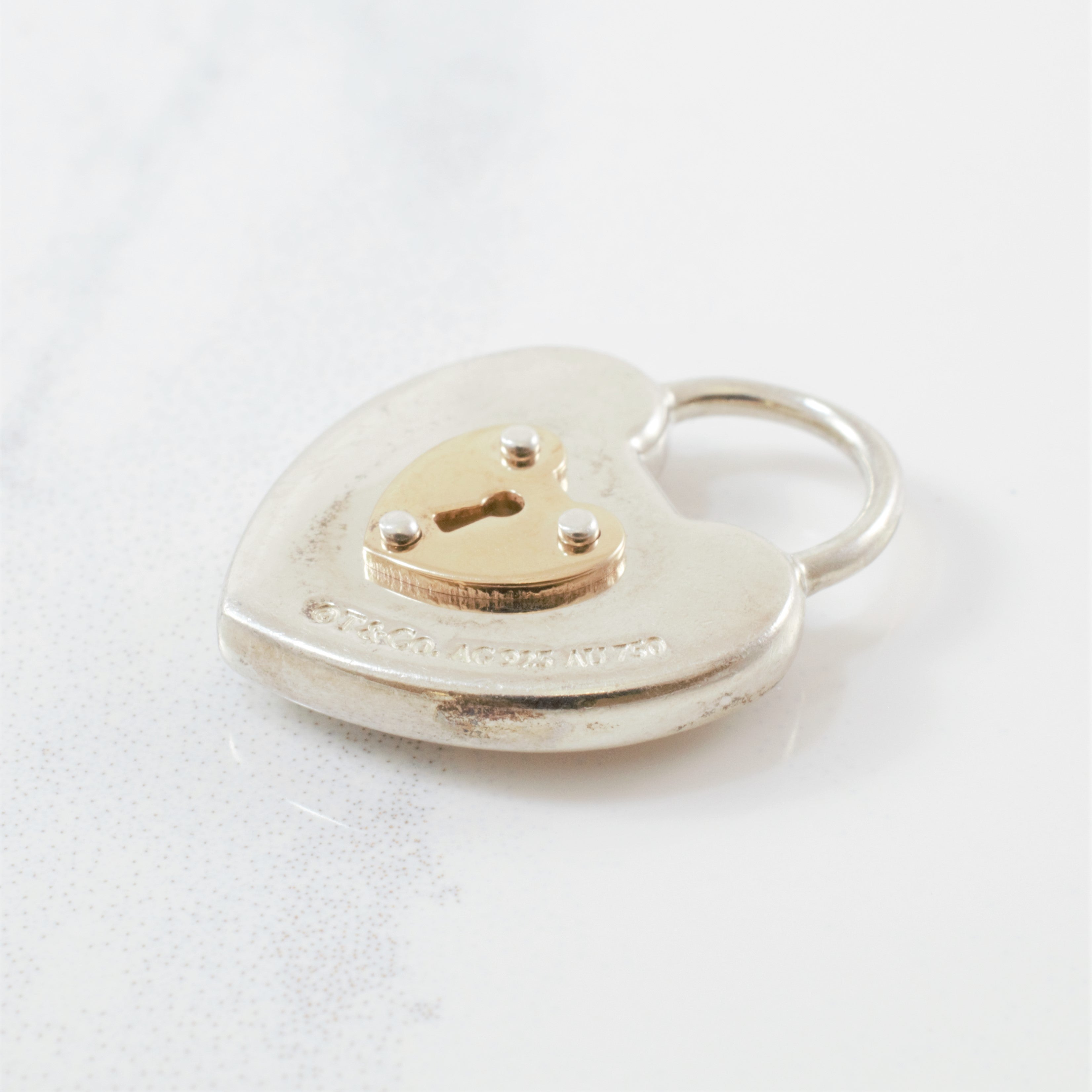 'Tiffany & Co.' Two Tone Heart Lock Pendant