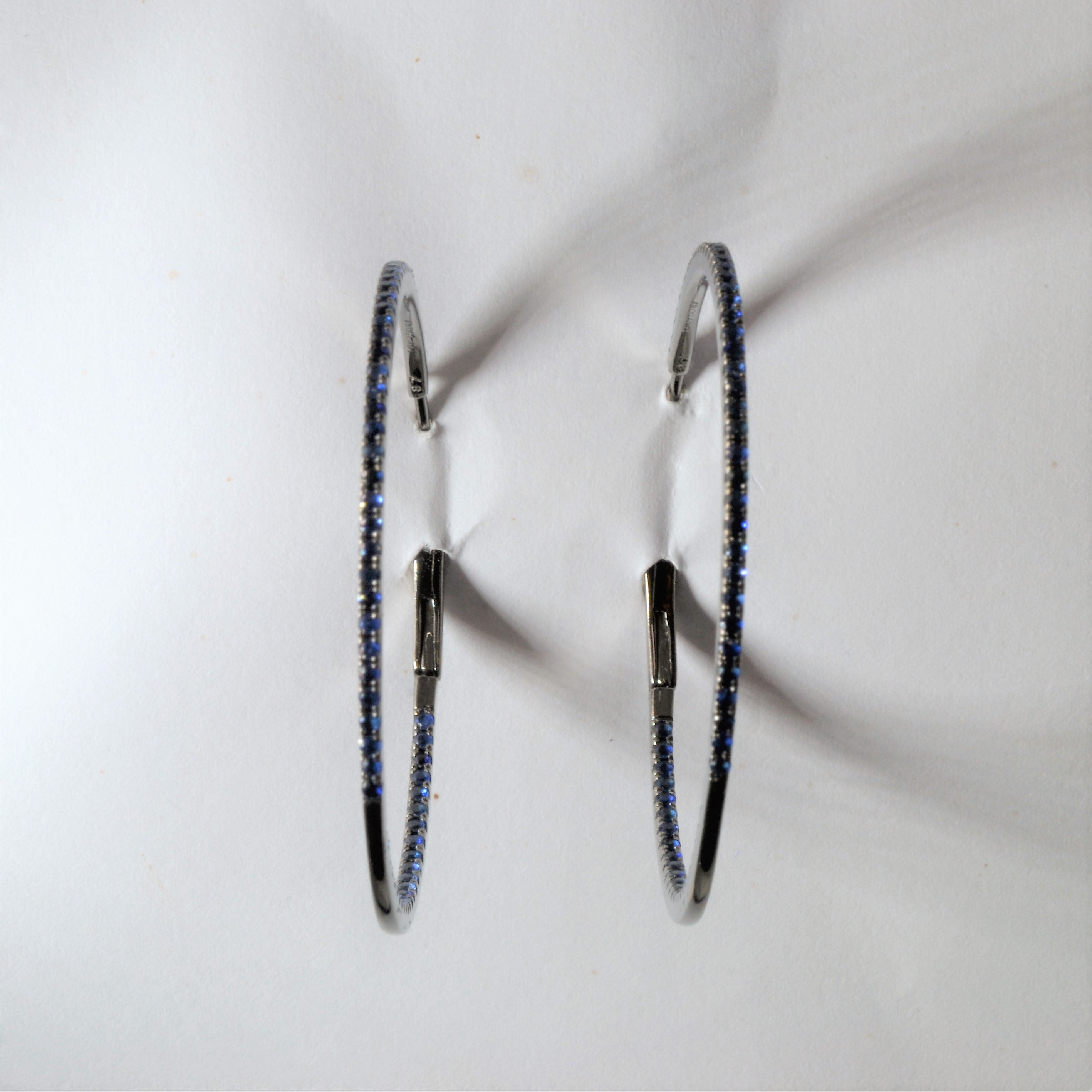 Black Gold Inside Out Sapphire Hoop Earrings | 0.87ctw |