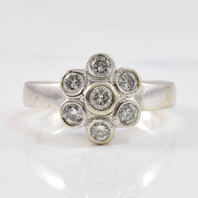 Floral Bezel Set Diamond Ring | 0.35 ctw Sz 5 |