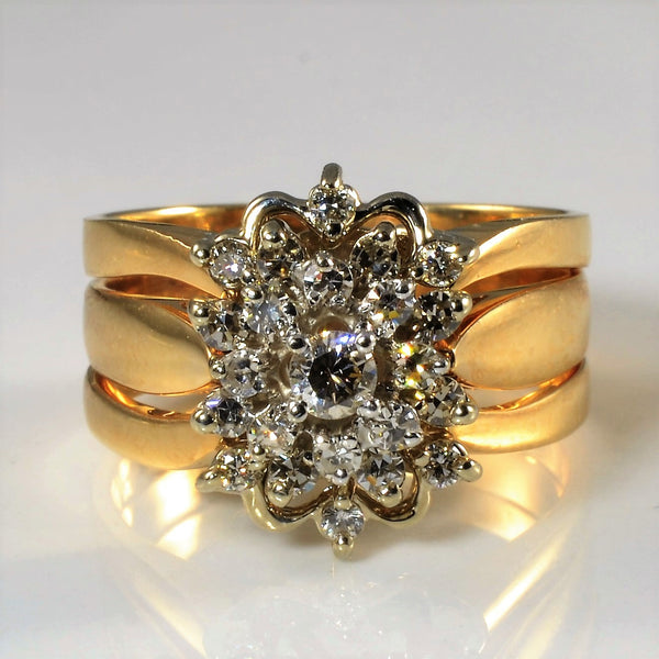 Soldered Cluster Diamond Wedding Set | 0.52ctw | SZ 8 |
