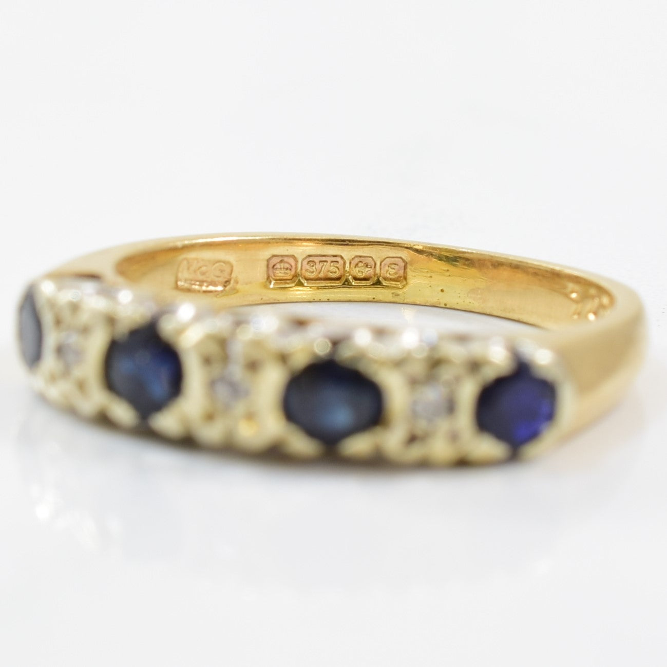 1970s Blue Sapphire & Diamond Ring | 0.03ctw, 0.80ctw | SZ 6 |