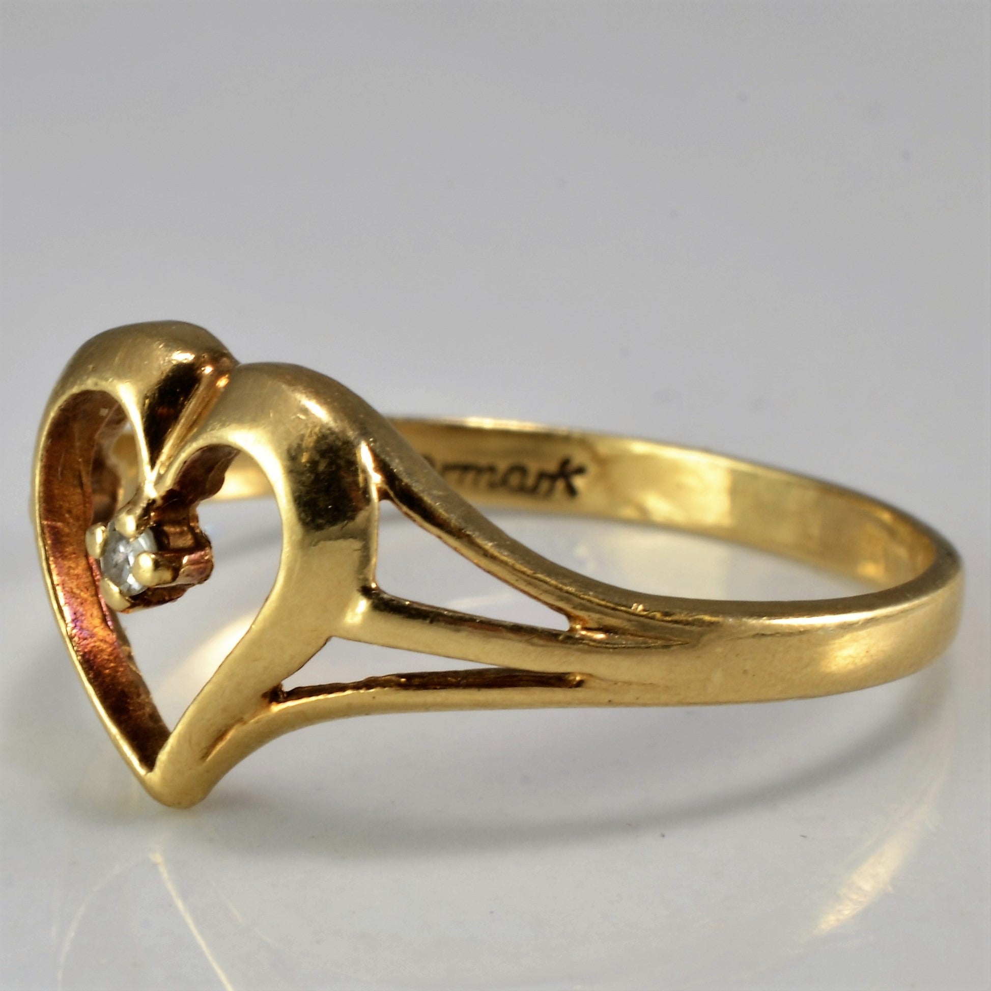 Split Shank Diamond Heart Ring | SZ 6.25 |