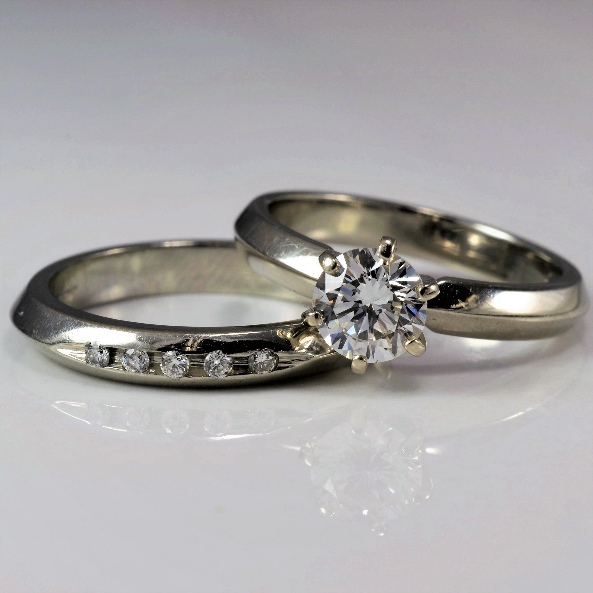 19k Knife Edge Diamond Wedding Set | 0.65 ctw, SZ 5 |