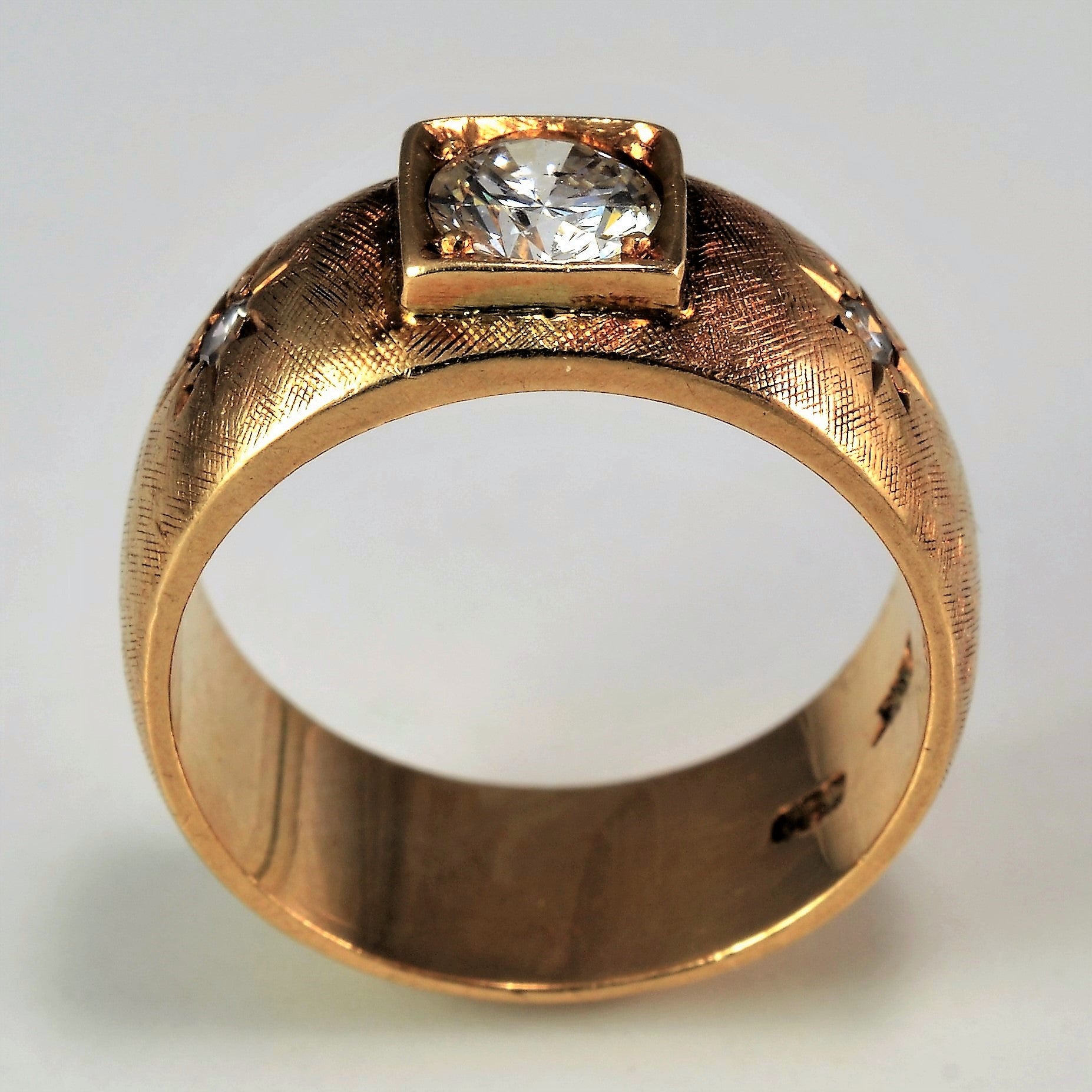 Vintage Wide Band Engagement Ring | 0.41 ctw, SZ 4.75 |