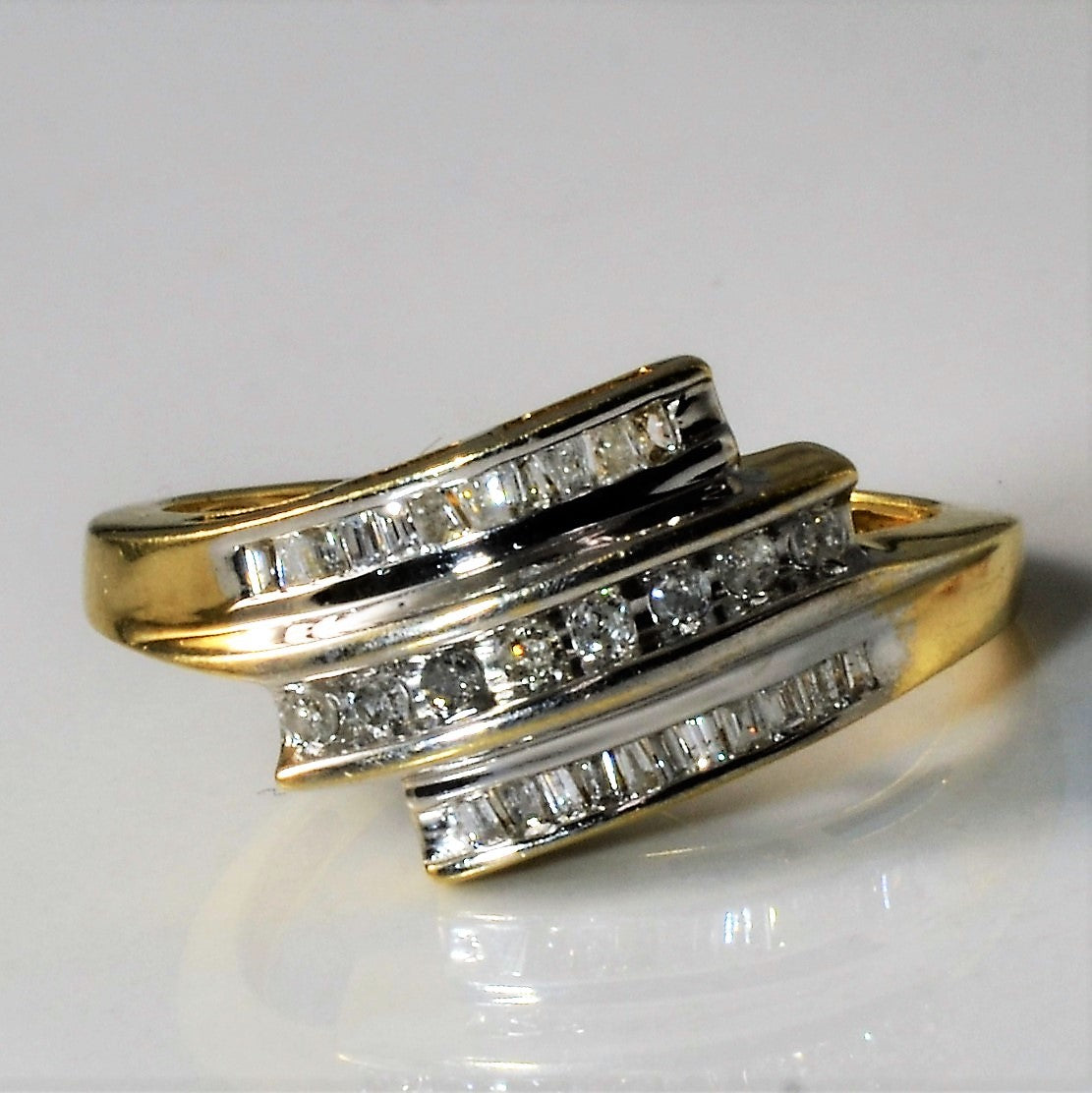 Channel Set Diamond Bypass Ring | 0.25ctw | SZ 7 |