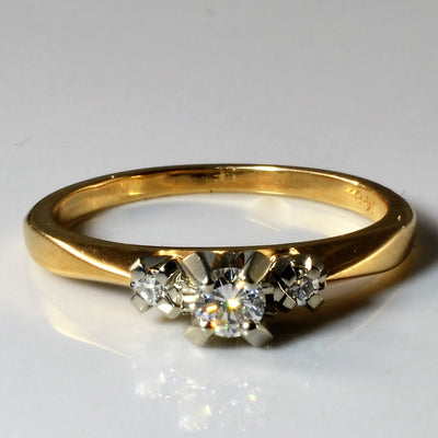 Three Stone Diamond Ring | 0.17ctw | SZ 6.75 |
