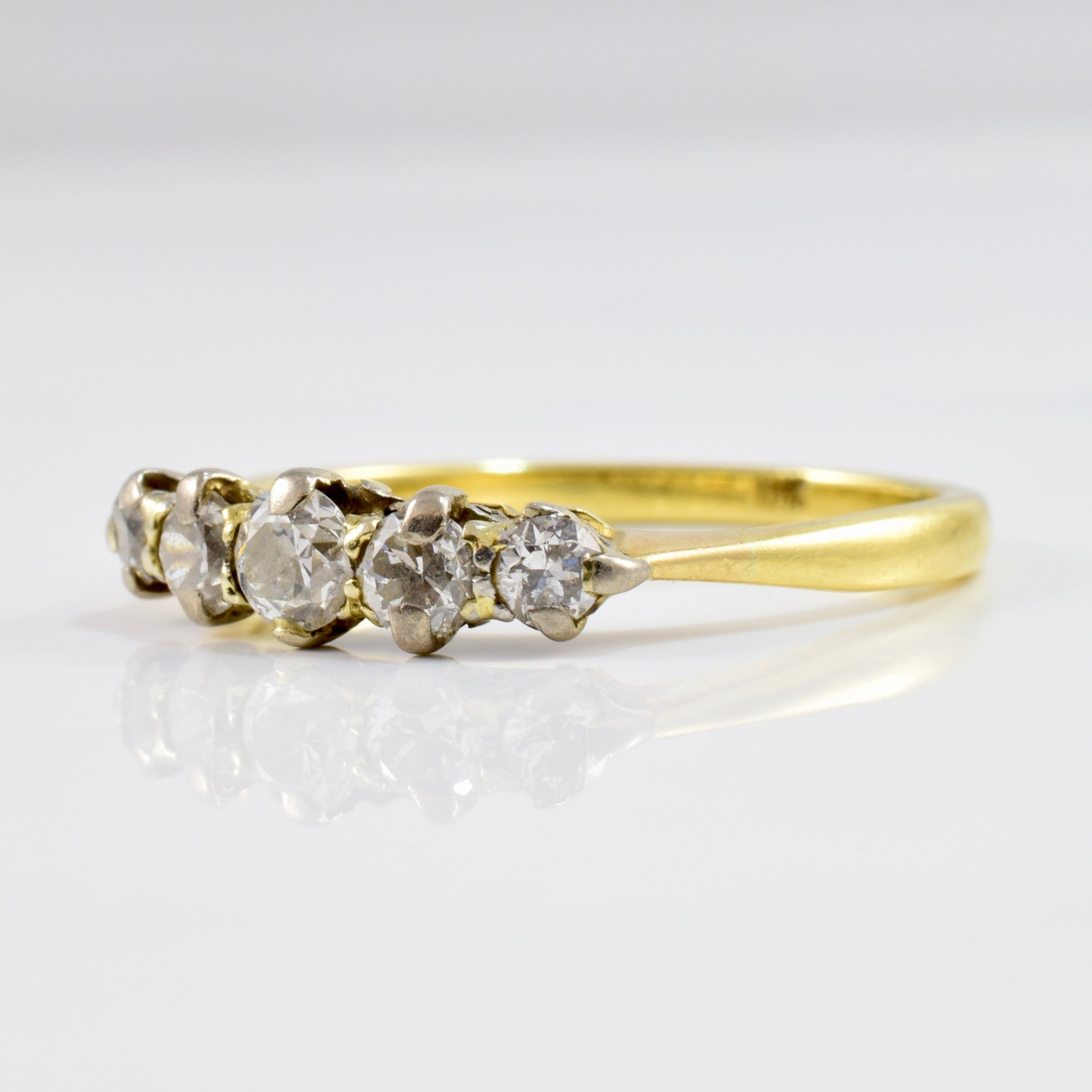 1940s Five Stone Diamond Ring | 0.50ctw | SZ 6.5 |