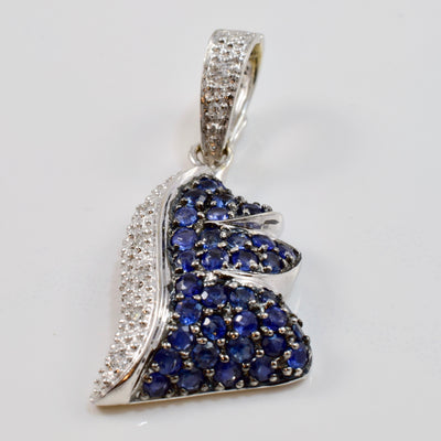 Sapphire and Diamond Cluster Pendant | 0.05 ctw |