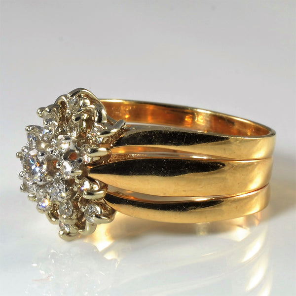 Soldered Cluster Diamond Wedding Set | 0.52ctw | SZ 8 |
