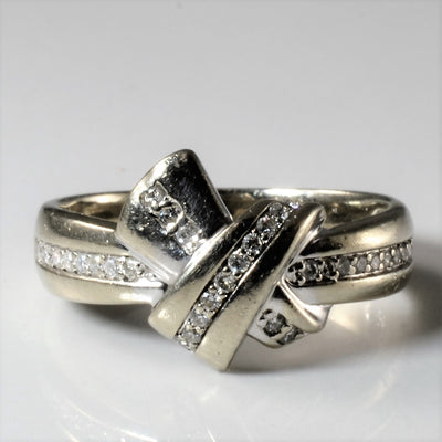 White Gold Diamond Ribbon Ring | 0.26ctw | SZ 8.25 |