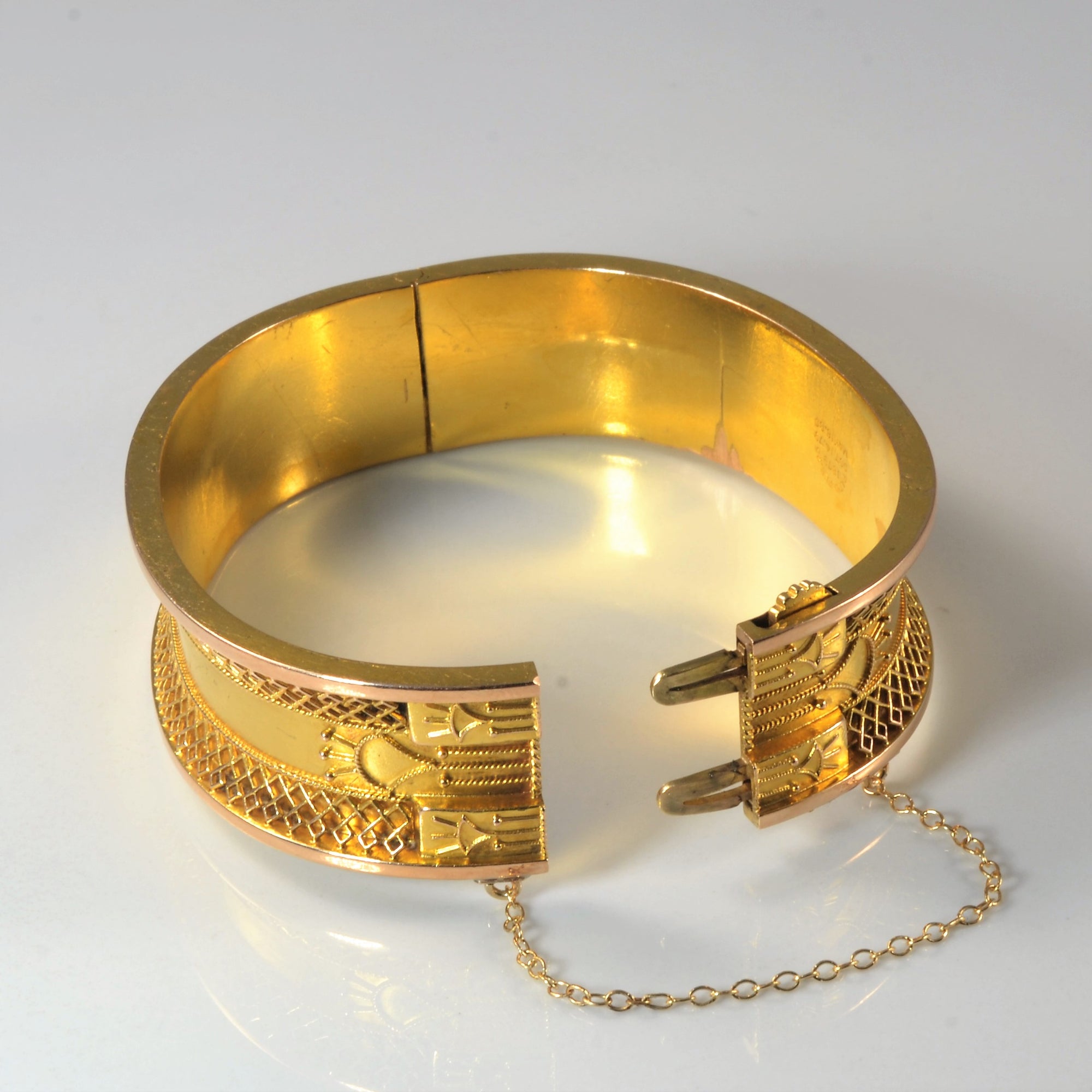 Edwardian Yellow Gold Cuff Bracelet | 7