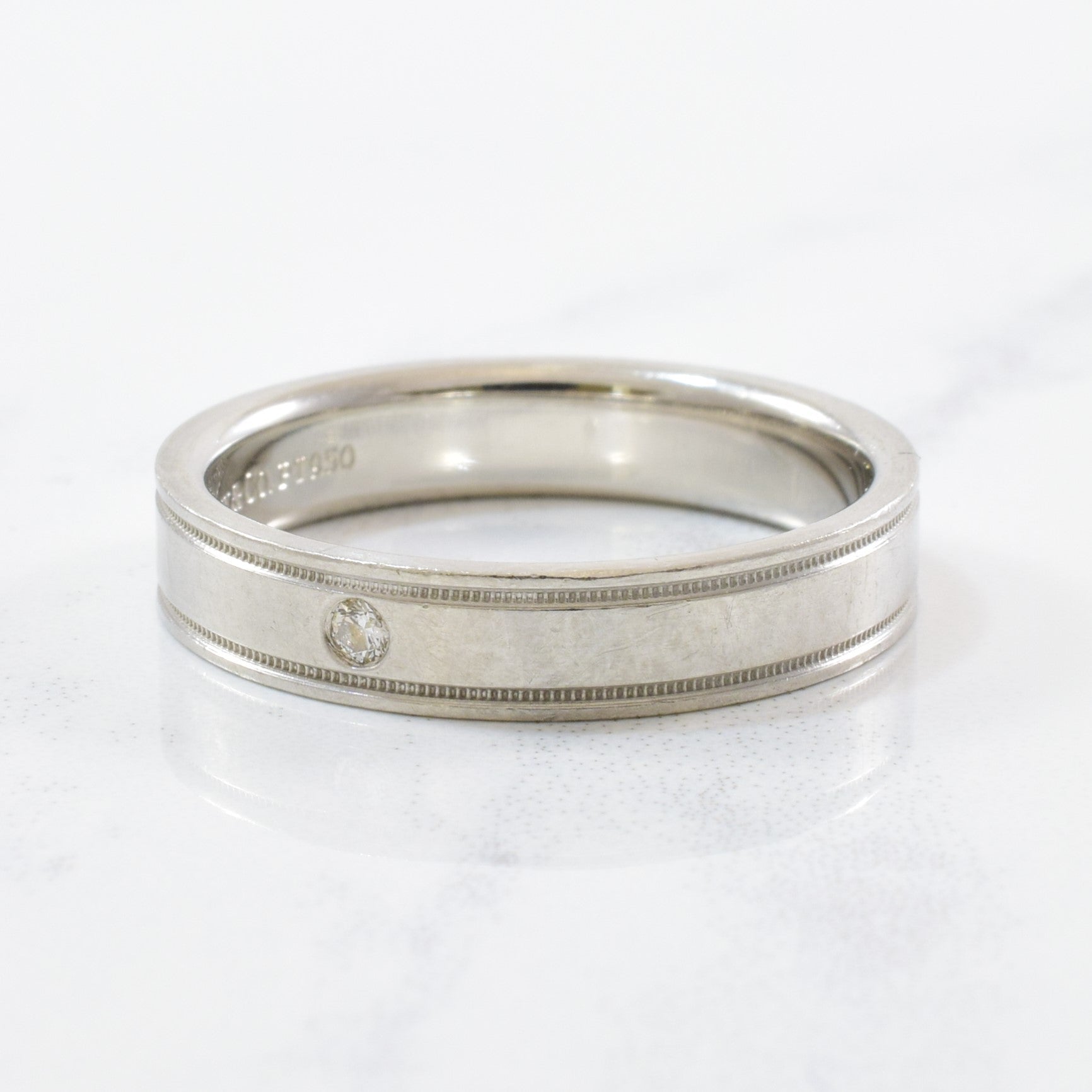 Tiffany & Co.' Essential Double Milgrain Ring | 0.01ct | SZ 7.5 |