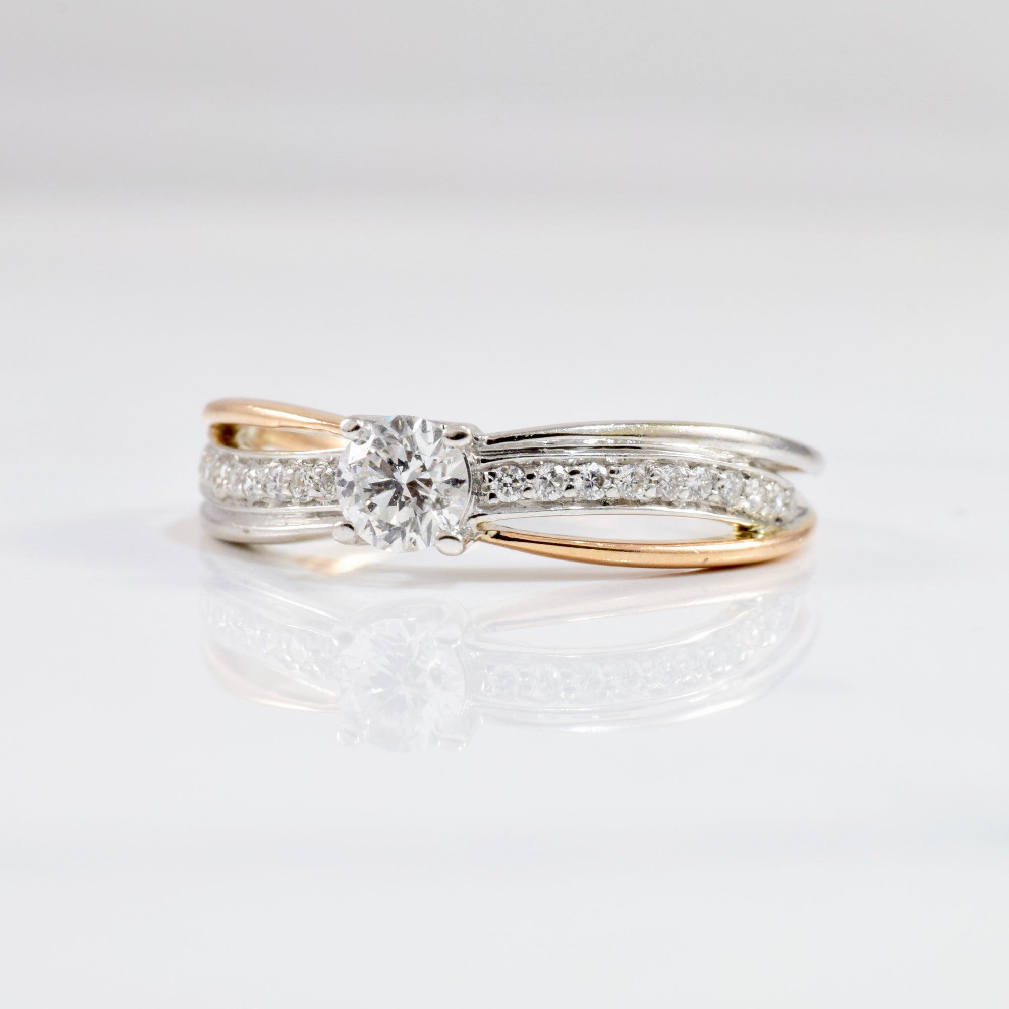 Two Tone Bypass Engagement Ring | 0.33 ctw SZ 6.5 |