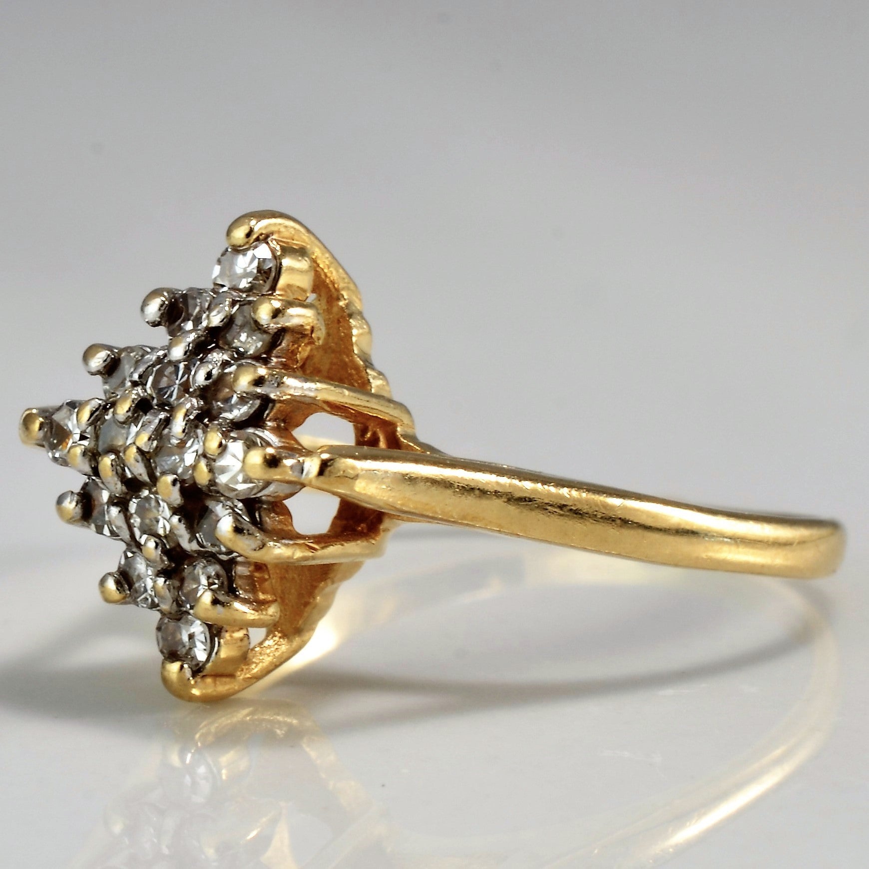 Marquise Shaped Cluster Ring | 0.16 ctw, SZ 3.25 |