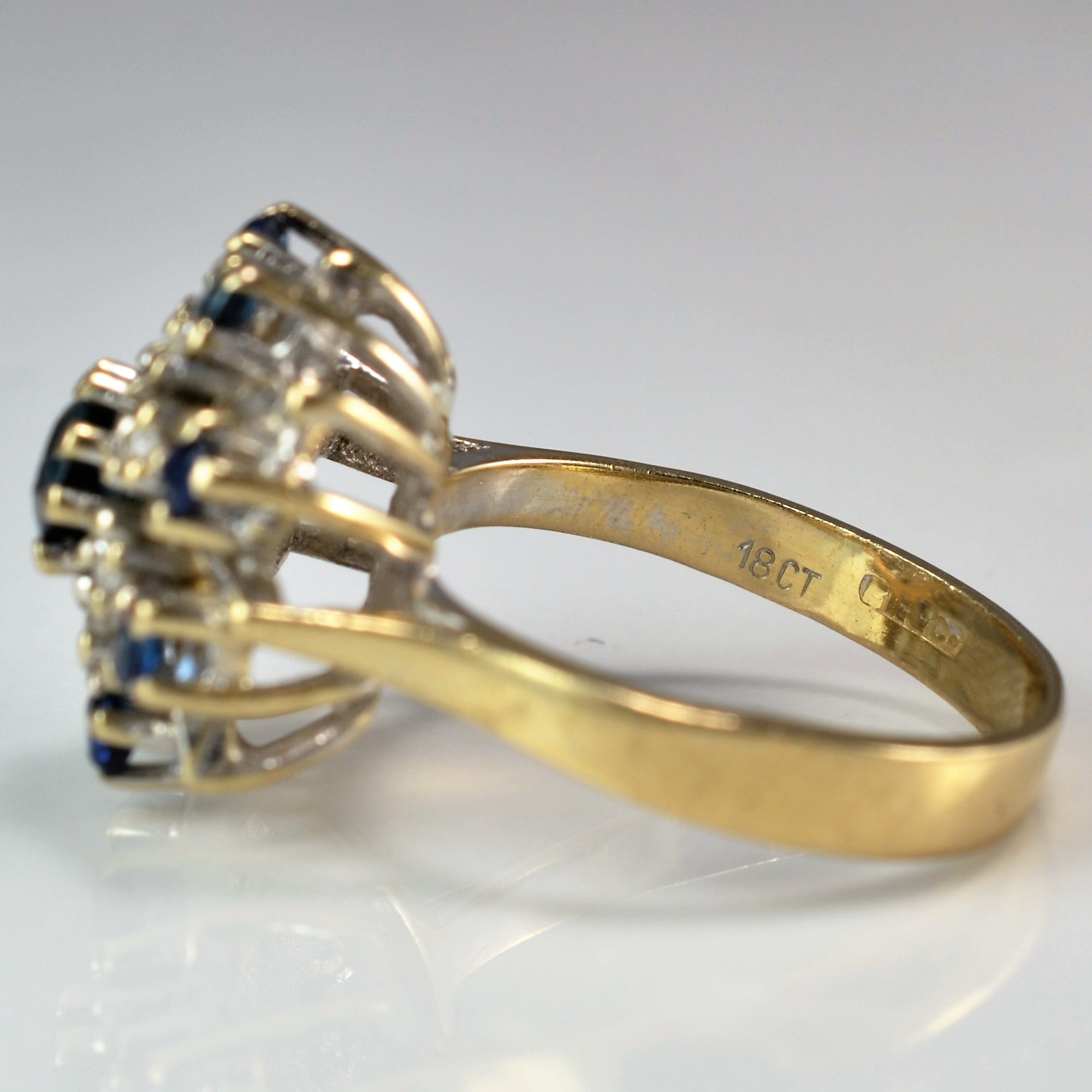 1970s Spiral Sapphire & Diamond Ring | 0.16ctw, 0.70ctw | SZ 6.75 |