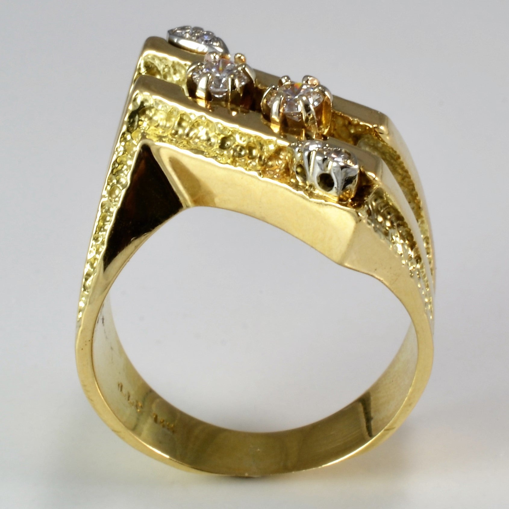 Textured Double Chevron Diamond Ring | 0.25 ctw, SZ 8.5 |