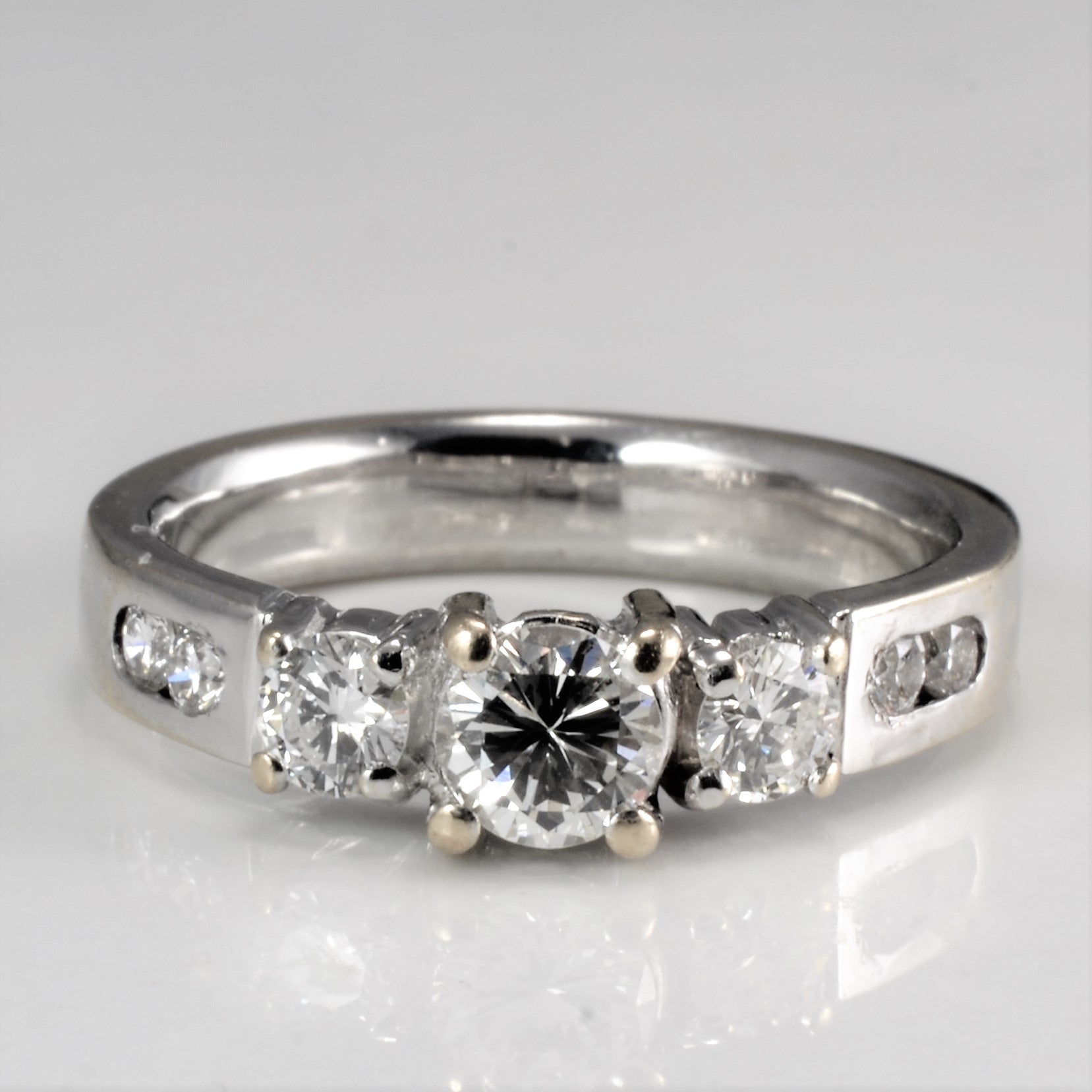 Three Stone Diamond & Accents Engagement Ring | 0.75 ctw, SZ 6 |