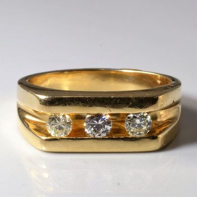 Tension Set Three Stone Diamond Ring | 0.60ctw | SZ 10.75 |