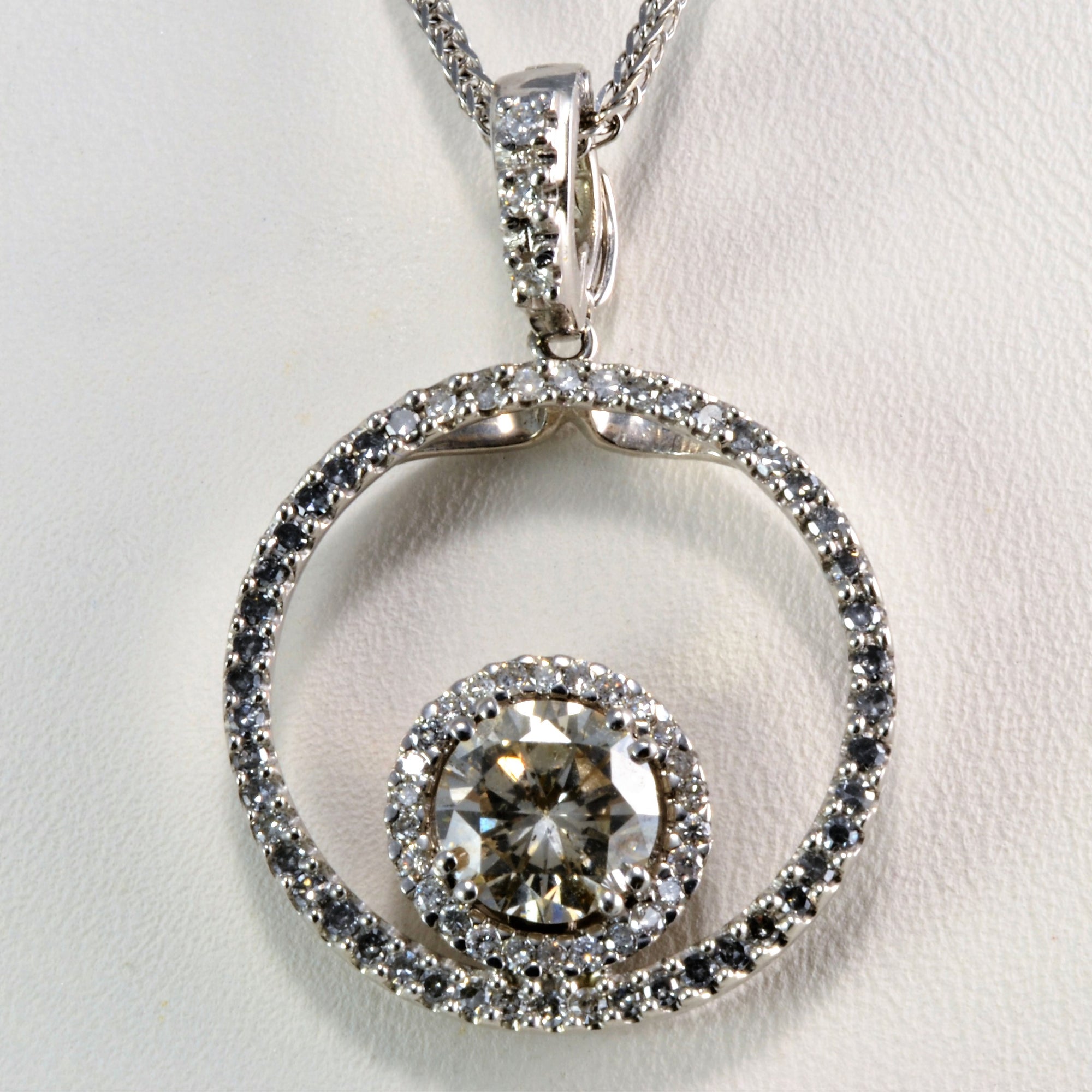 Pave Diamond Eternity Pendant Necklace | 1.50 ctw, 16''|