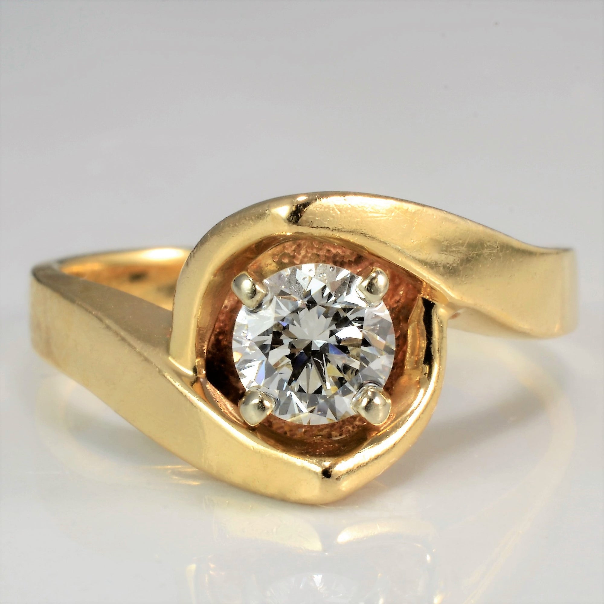 Unique Bypass High Set Diamond Promise Ring | 0.39 ct, SZ 5.75 |