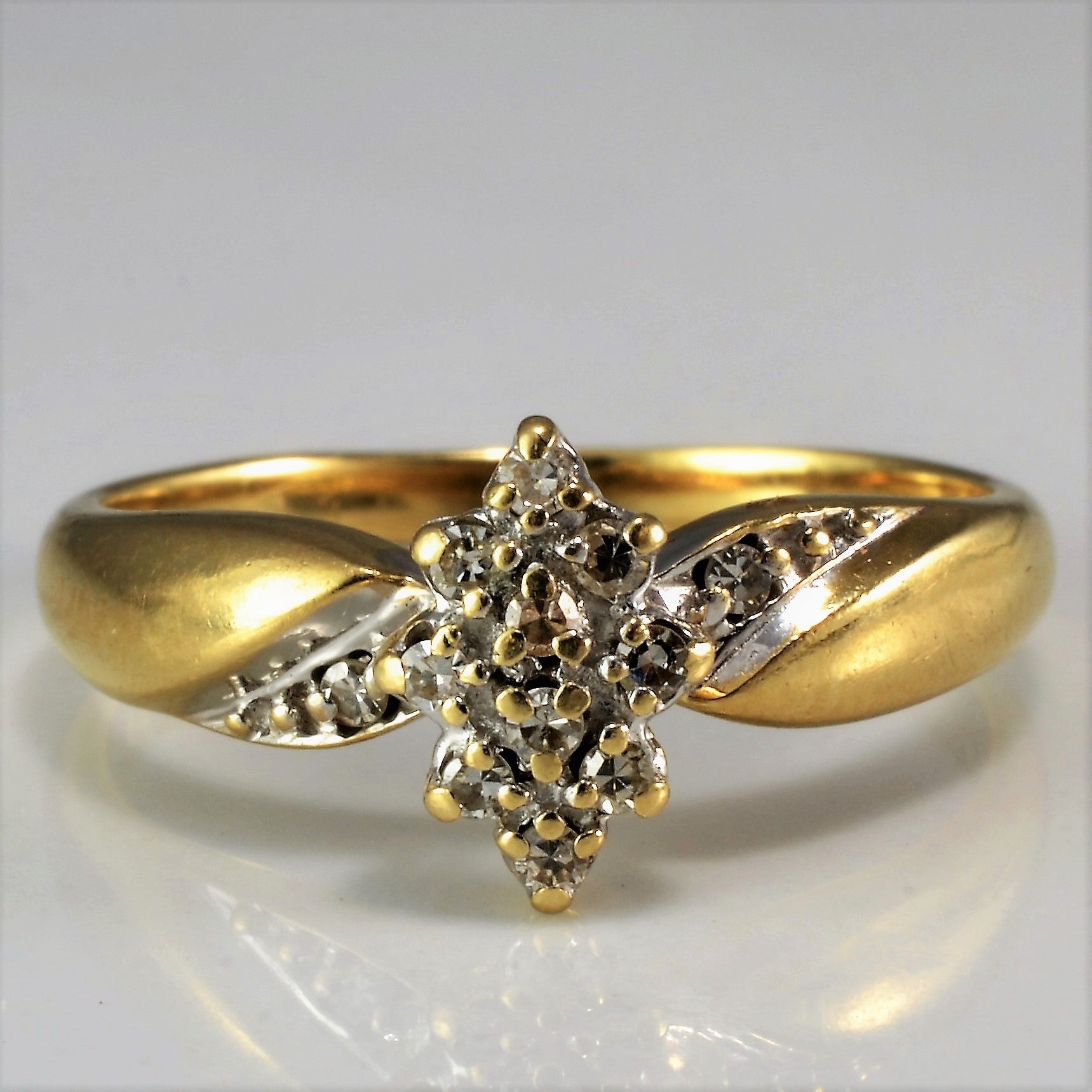 Marquise Shaped Cluster Ring | 0.15 ctw, SZ 6 |
